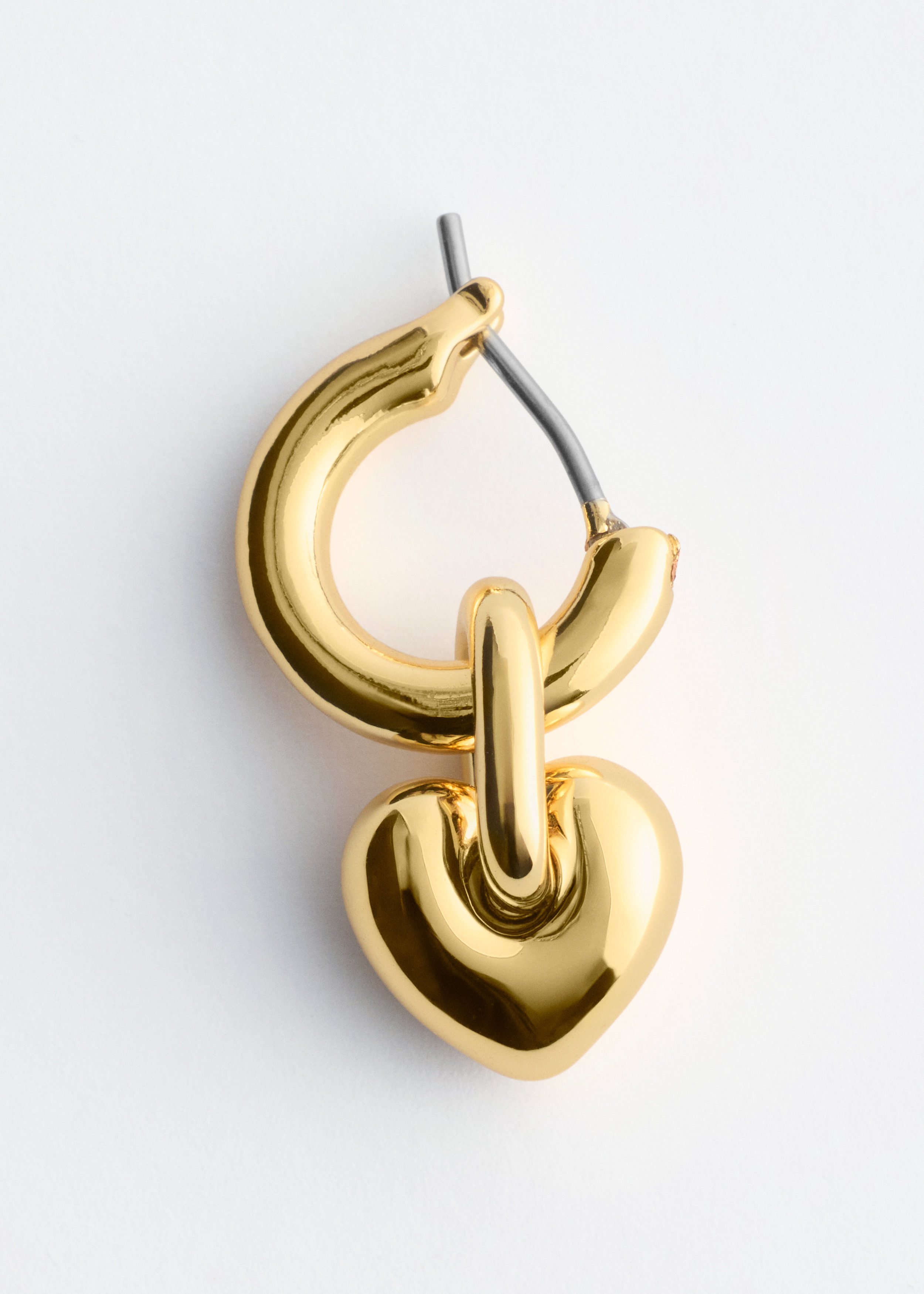 & Other Stories HEART-PENDANT HOOP EARRINGS