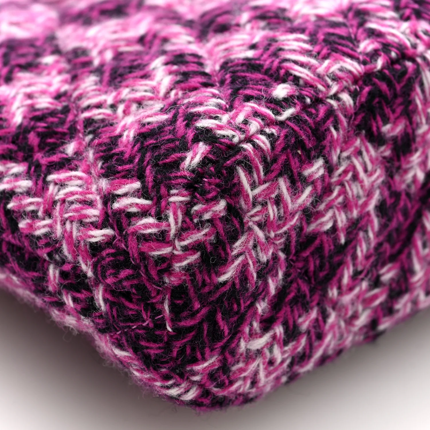 Tweed Quilted Mini Clutch With Chain Purple - Top Club