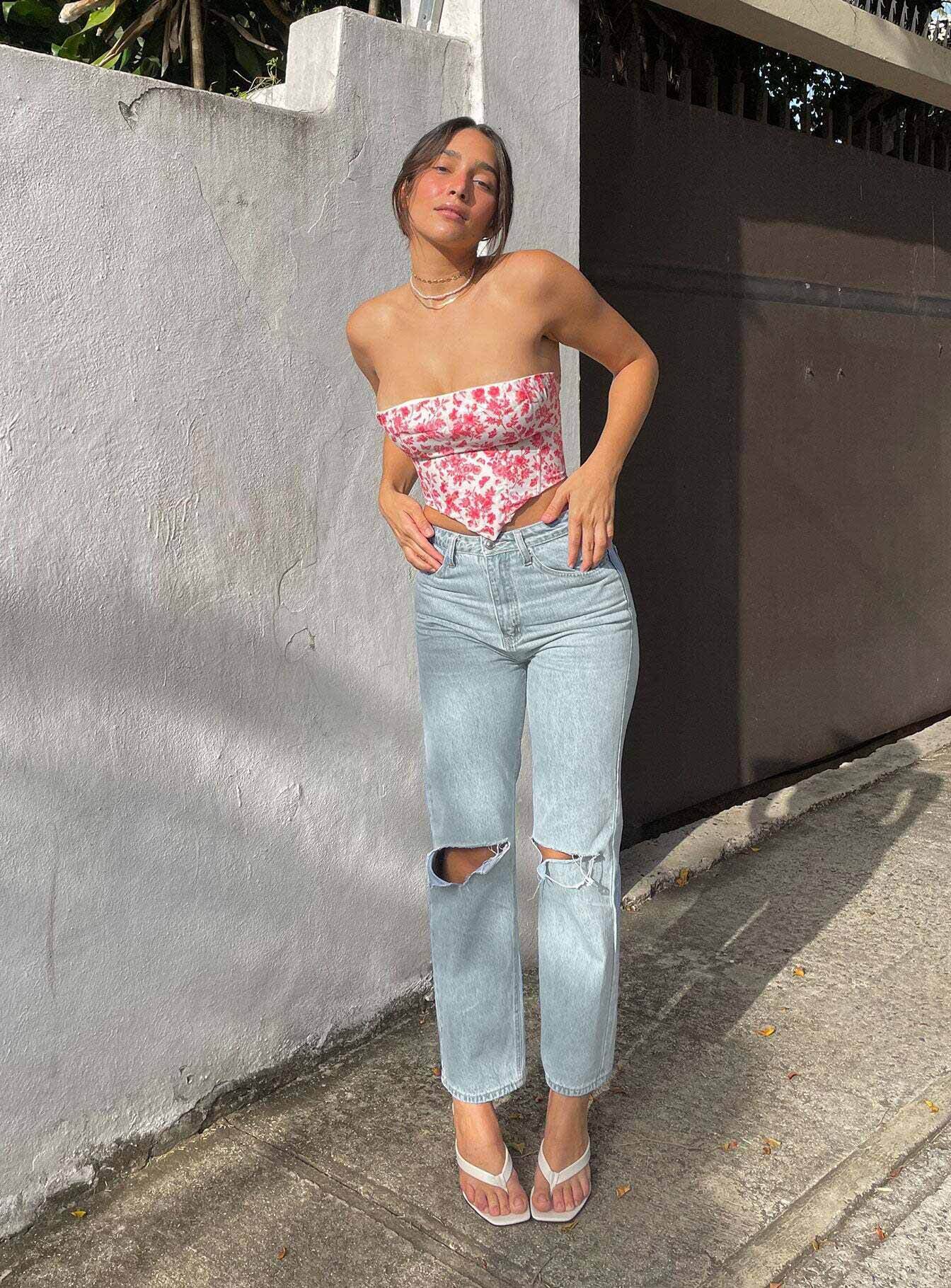 Holland High Rise Straight Leg Jeans Denim