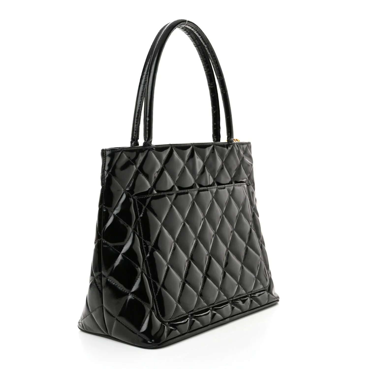 Patent Medallion Tote Black - Top Club