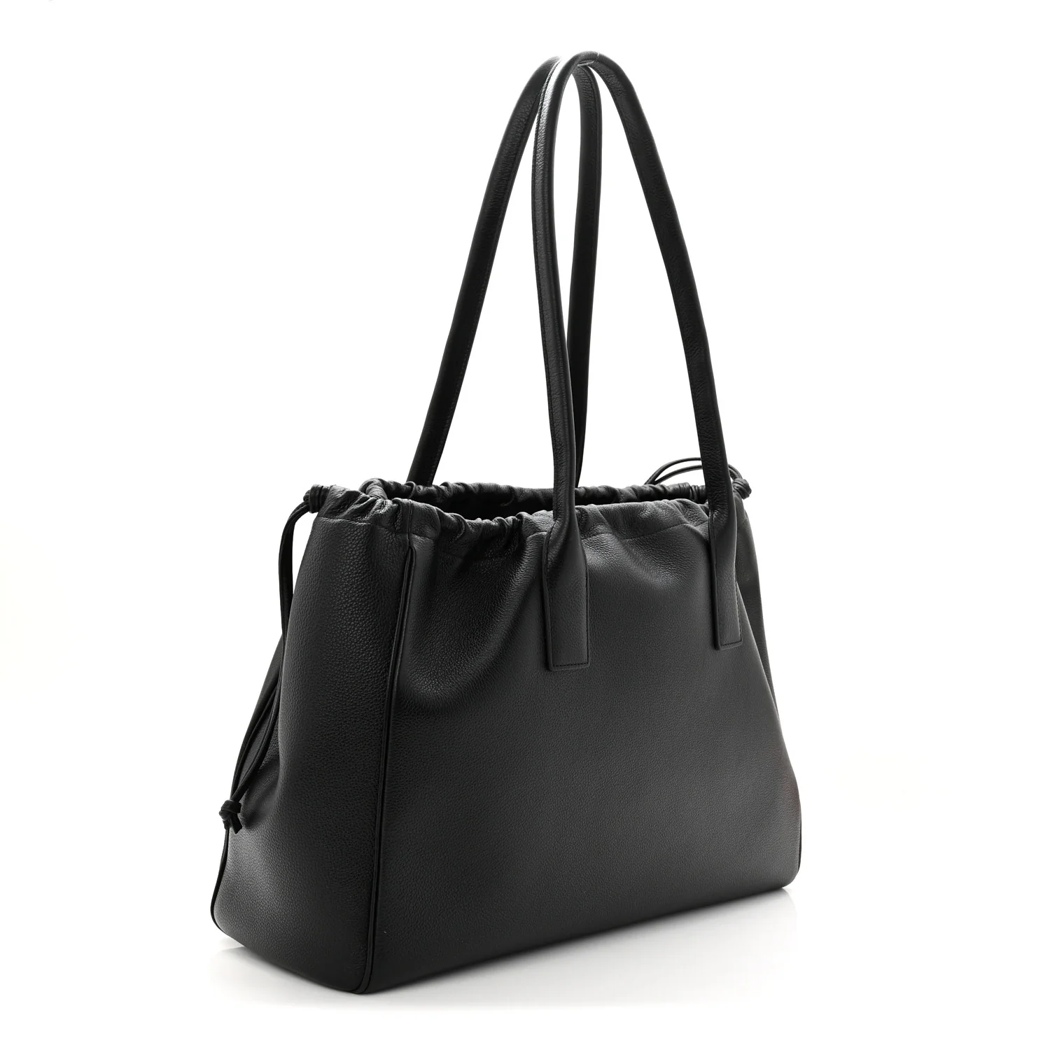 Calfskin Cuir Triomphe Cabas Drawstring Black - Top Club