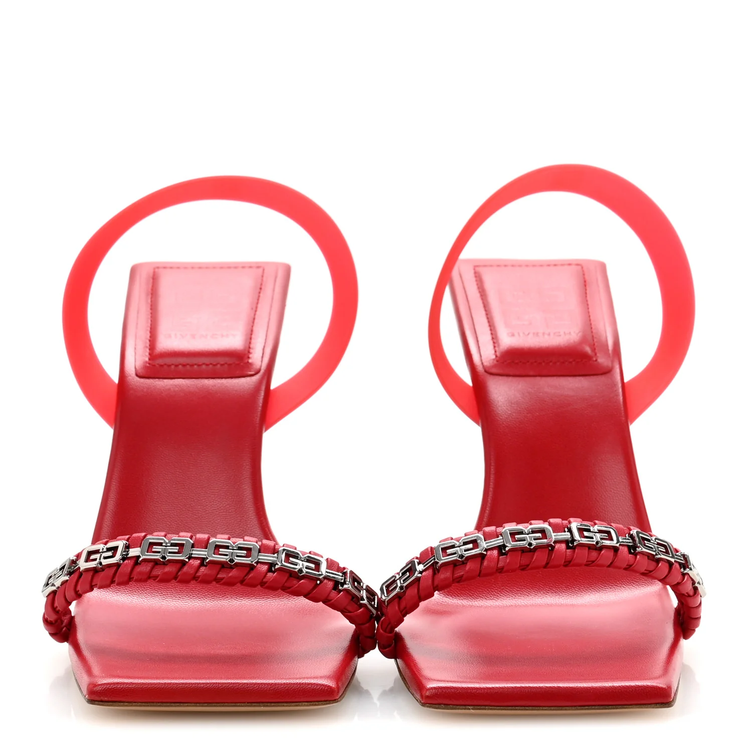 Nappa Polyurethane G Woven Slingback 90mm Sandals 41 Dark Red - Top Club