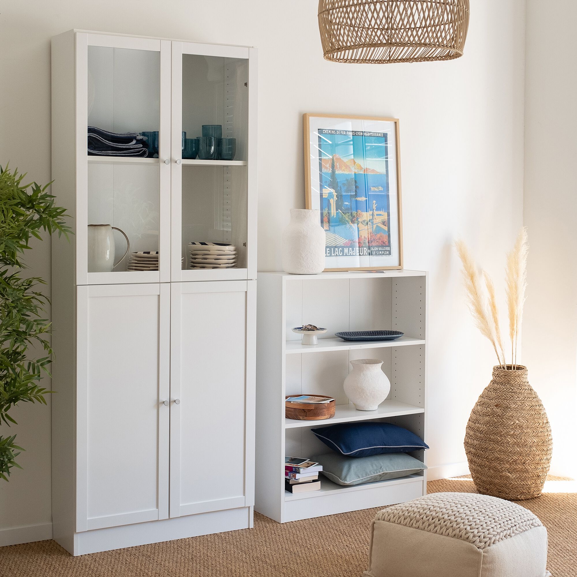 BIALA - Bibliothèque 5 tablettes H203xL79cmcm - blanc