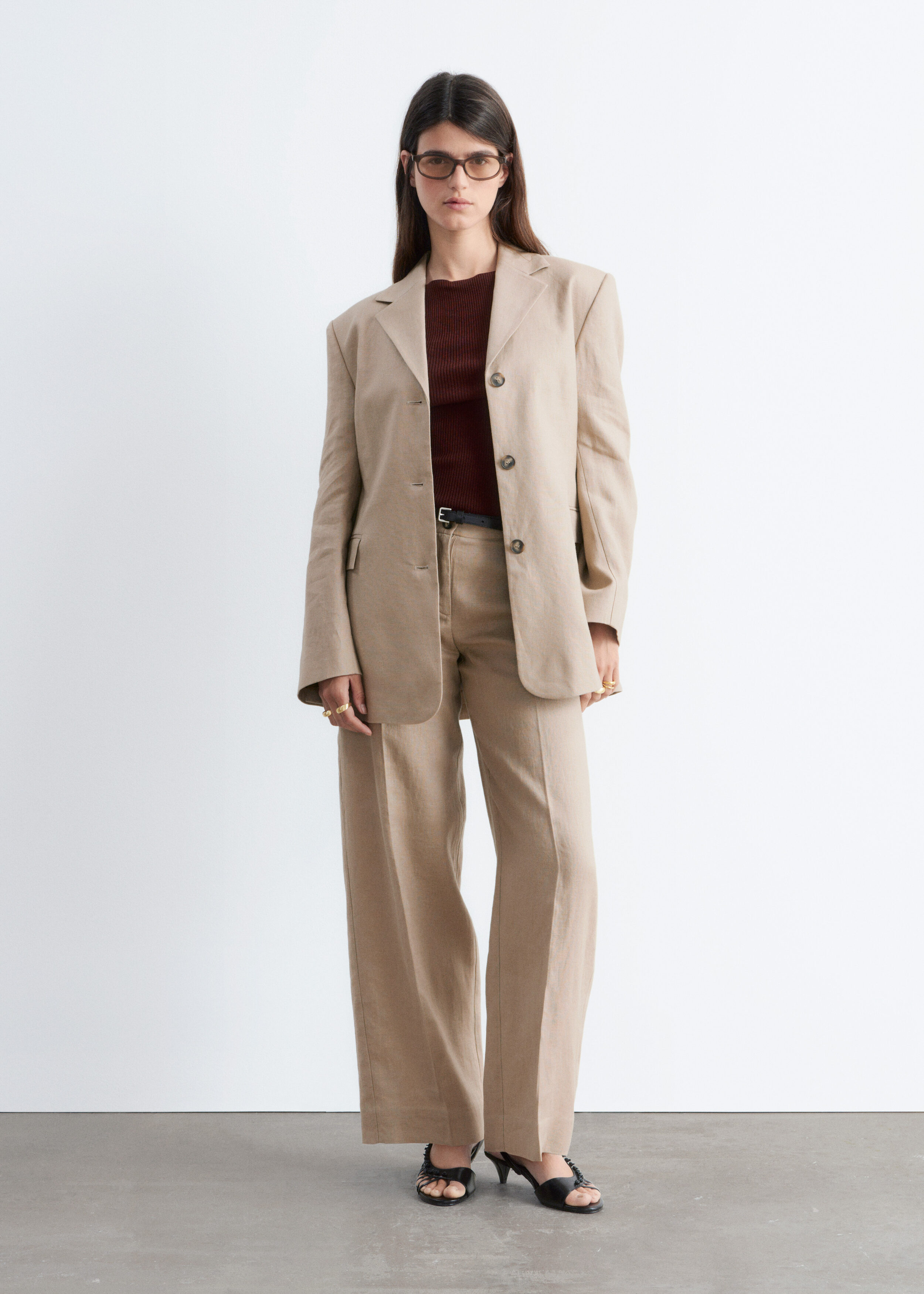 & Other Stories TAPERED LINEN BLAZER