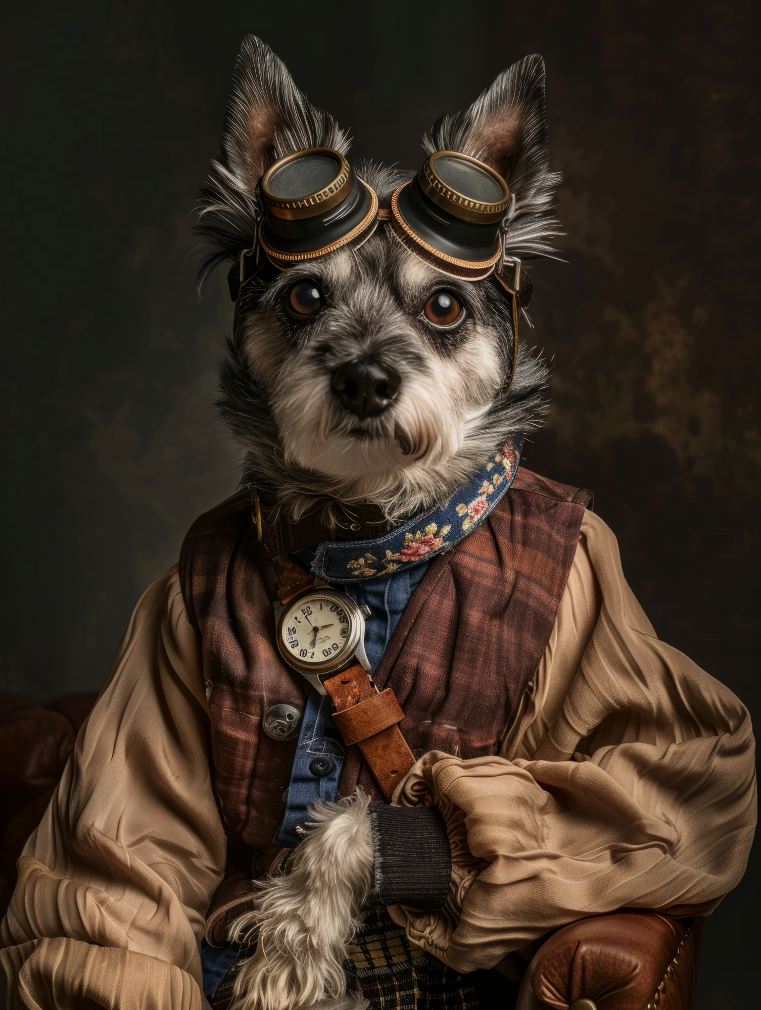 Canvas schilderij van een Cesky Terrier 100x200 cm