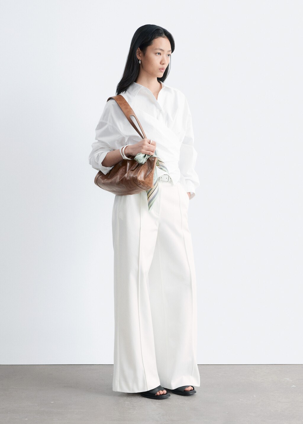 & Other Stories TIE-WAIST COTTON SHIRT