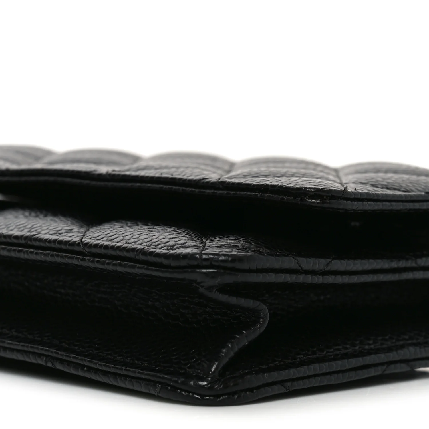 Caviar Quilted Wallet on Chain WOC Black - Top Club