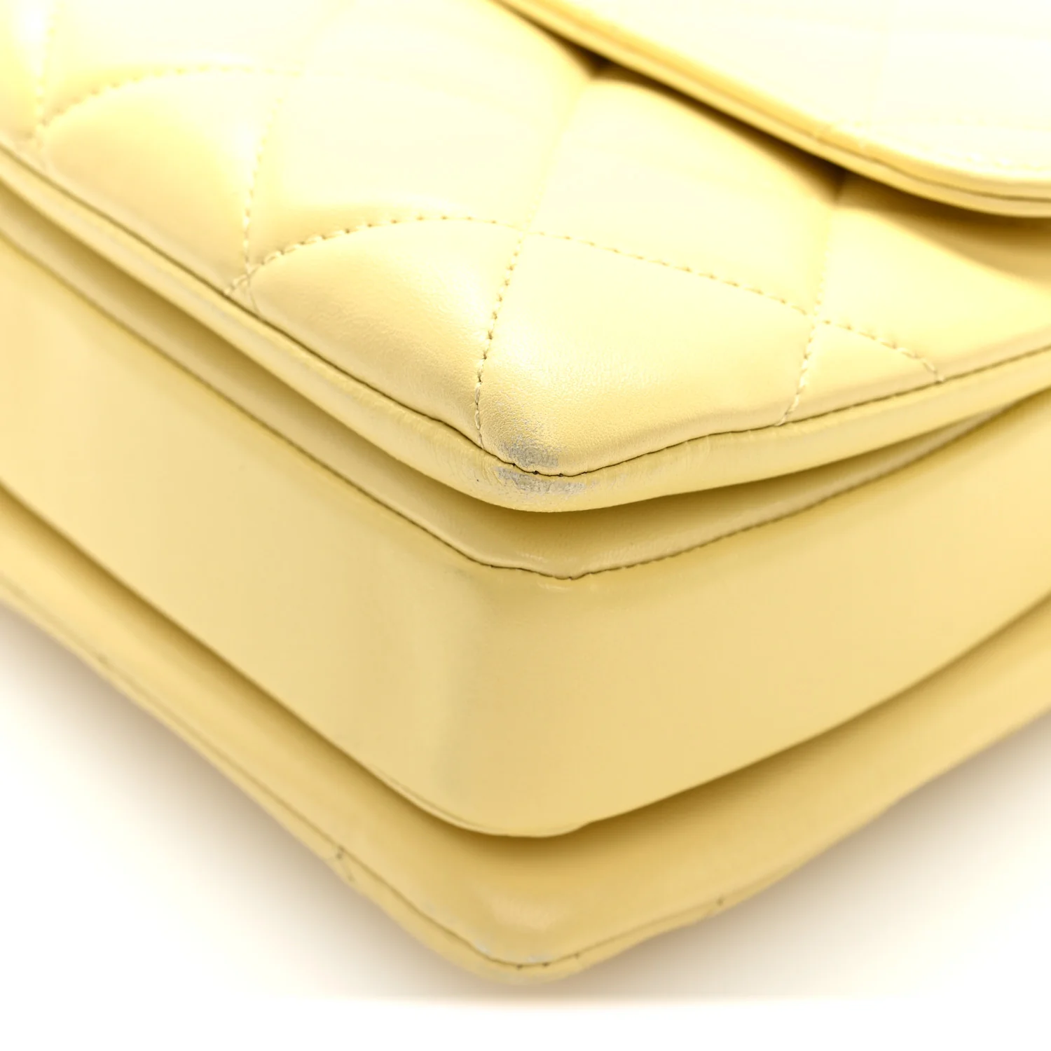 Lambskin Quilted Small Trendy CC Flap Dual Handle Bag Yellow - Top Club