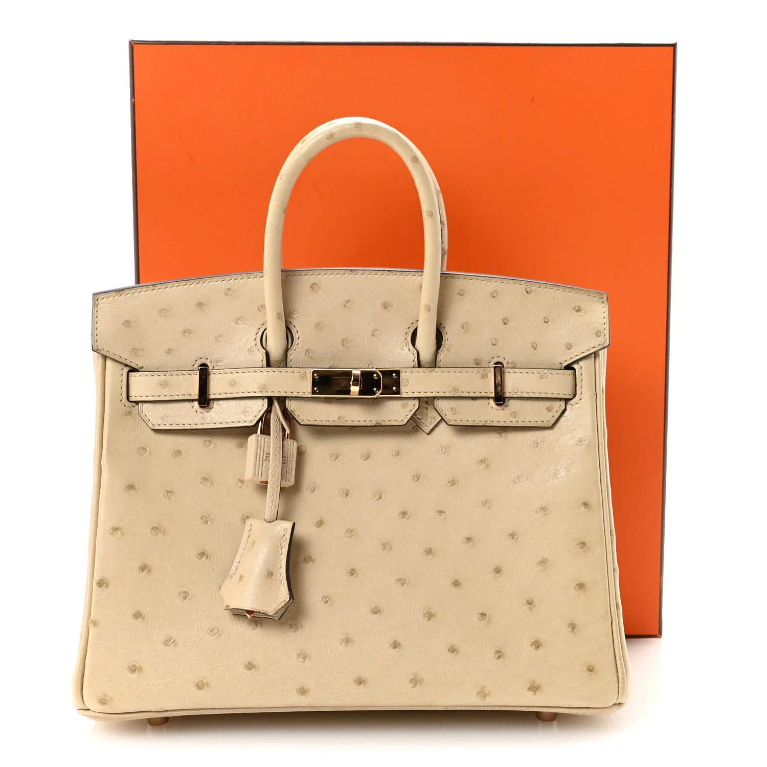 Ostrich Birkin 25 Parchemin - Top Club