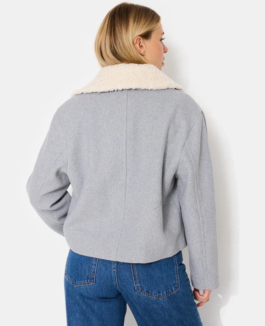 Pimkie Blouson façon drap de laine avec col sherpa
