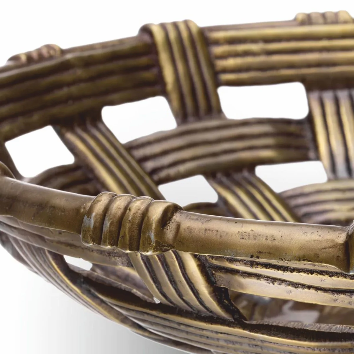 Luxury decorative aluminum bowl vintage brass 34.5 cm - decorative accessories