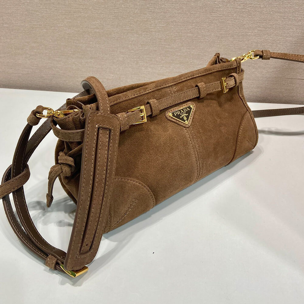 Prada Small Prada Bonnie suede shoulder bag(HIGH-END GRADE) - Top Club