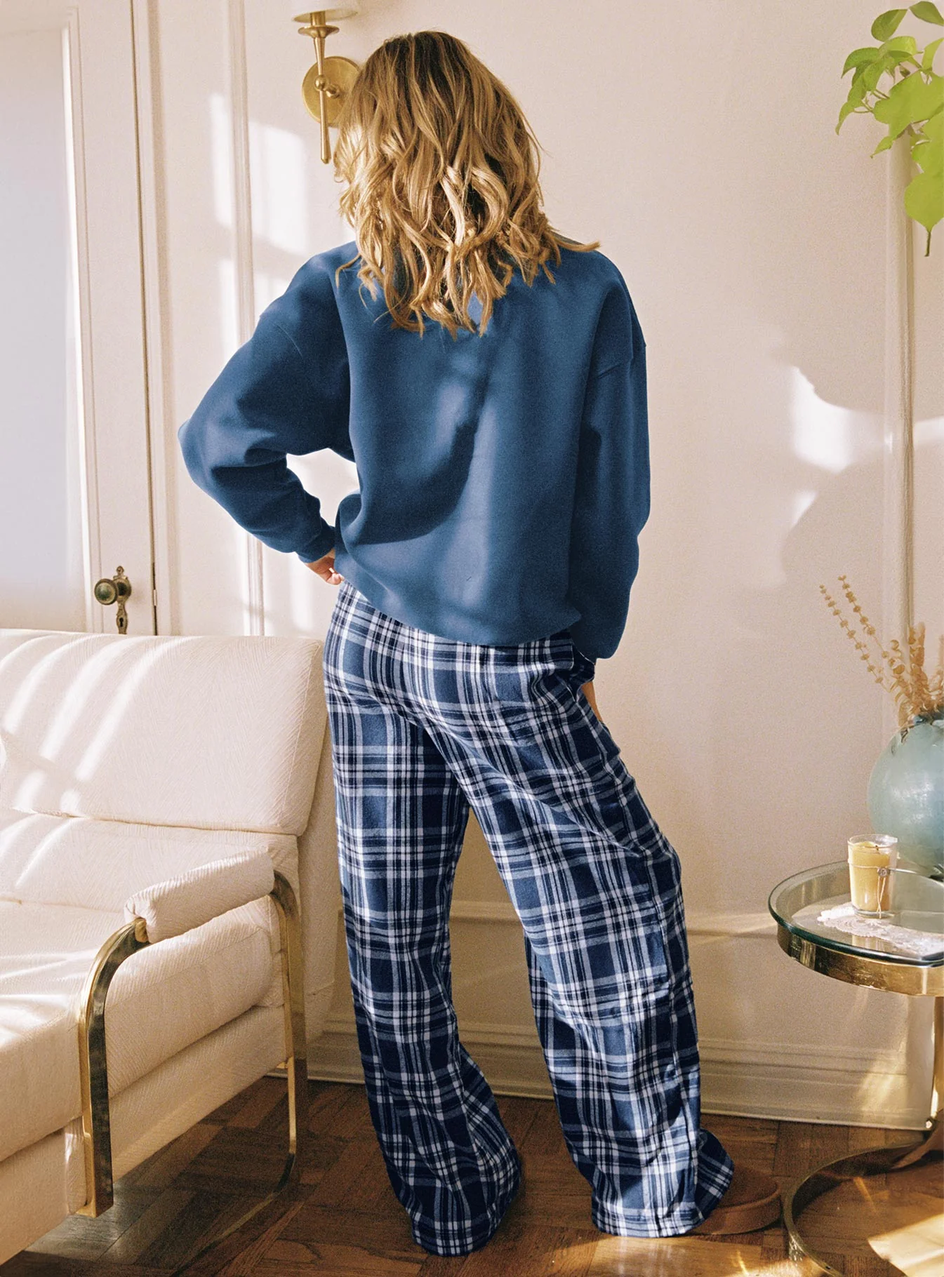 In The Morning Sleep Pant Blue Check