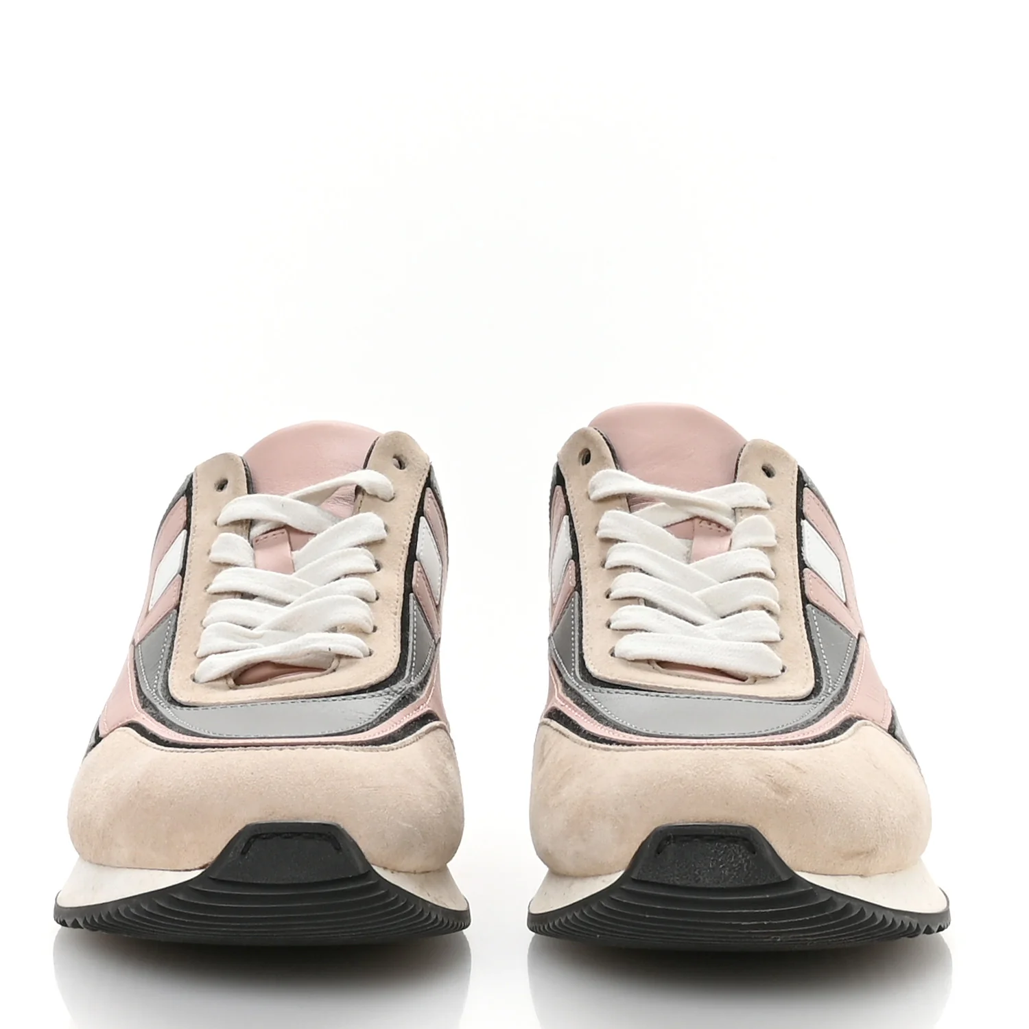 Calfskin Suede Goatskin Womens Chris Sneakers 39.5 Gris D'Hiver - Top Club