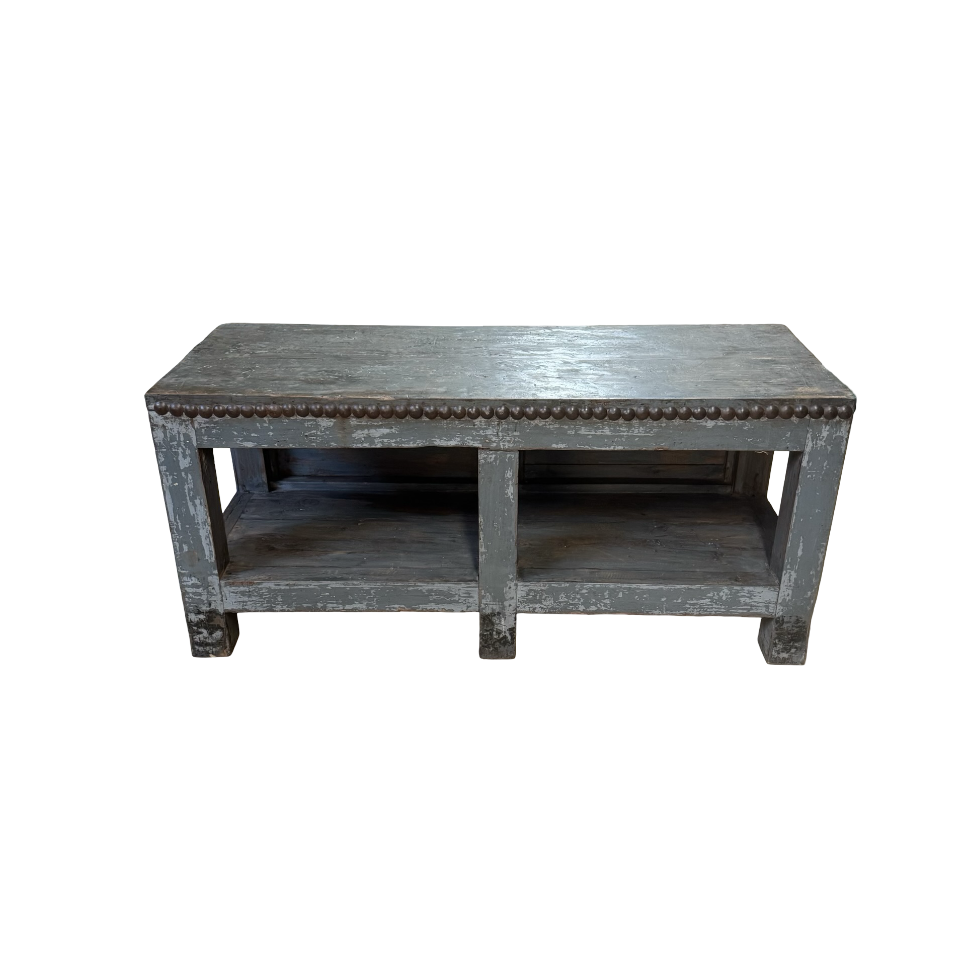 Dressoir grijs met authentieke nagelrand
