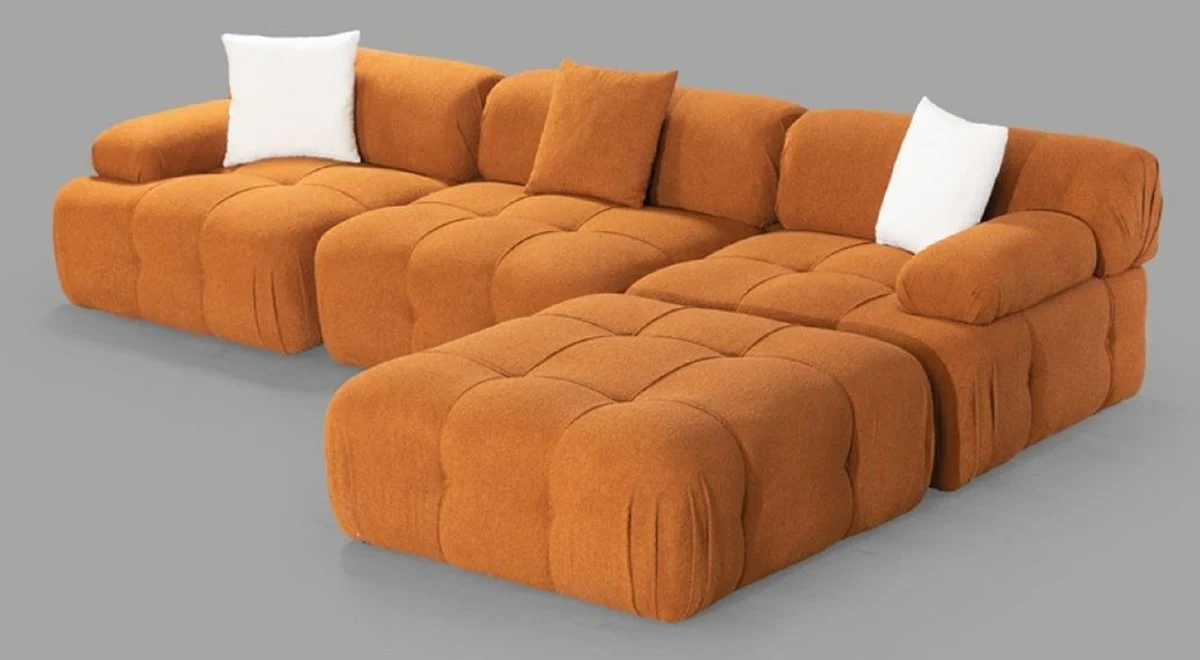 Luxury living room sofa brown 300 x 200 x H. 70 cm - Modular 4-piece corner sofa - Hotel sofa - Living room furniture - Hotel furniture - Luxury furniture