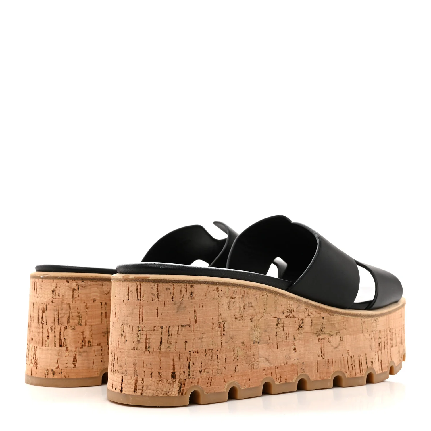 Calfskin Cork Eze 30 Sandals 37 Black - Top Club