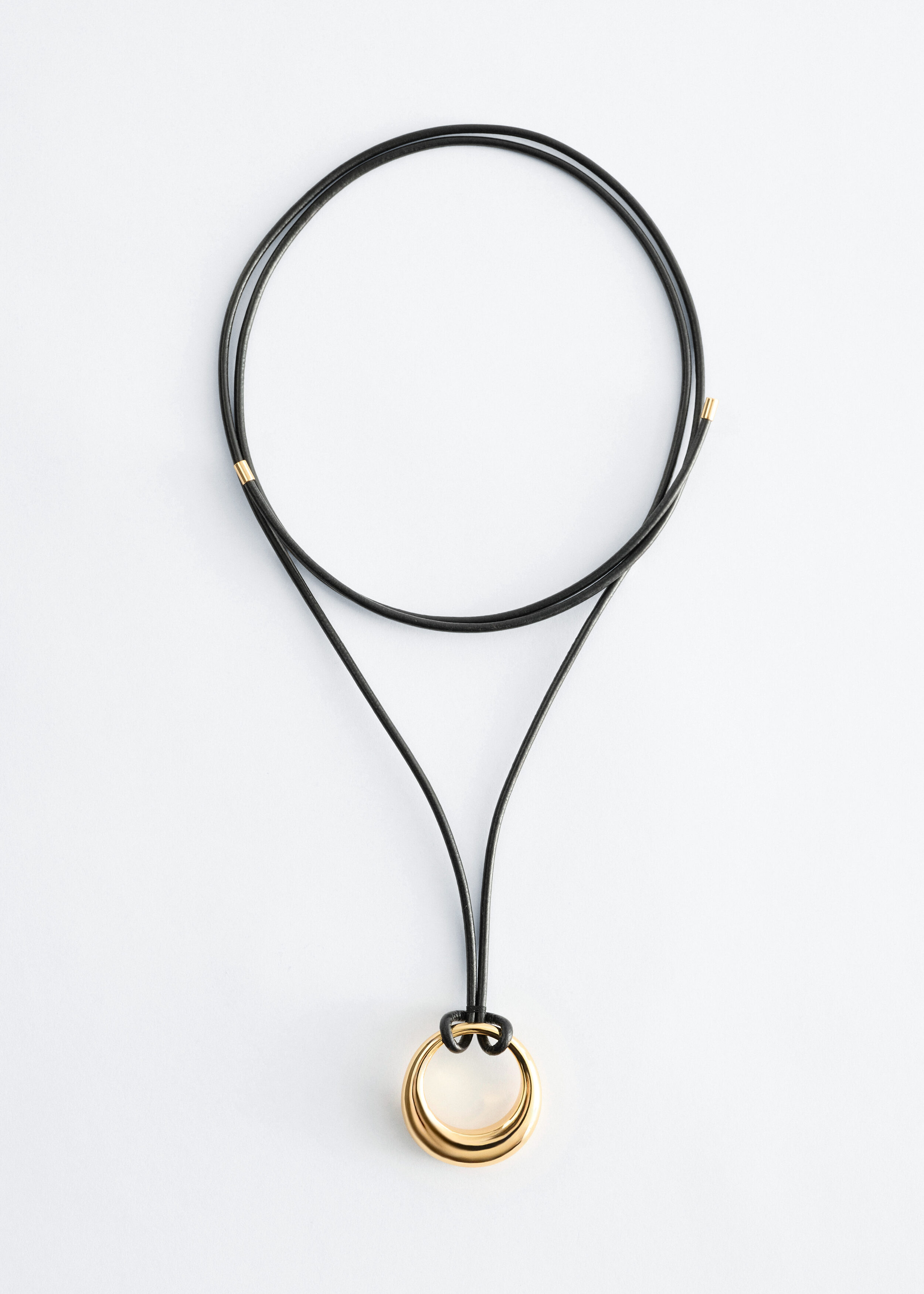 & Other Stories RING-PENDANT LEATHER NECKLACE