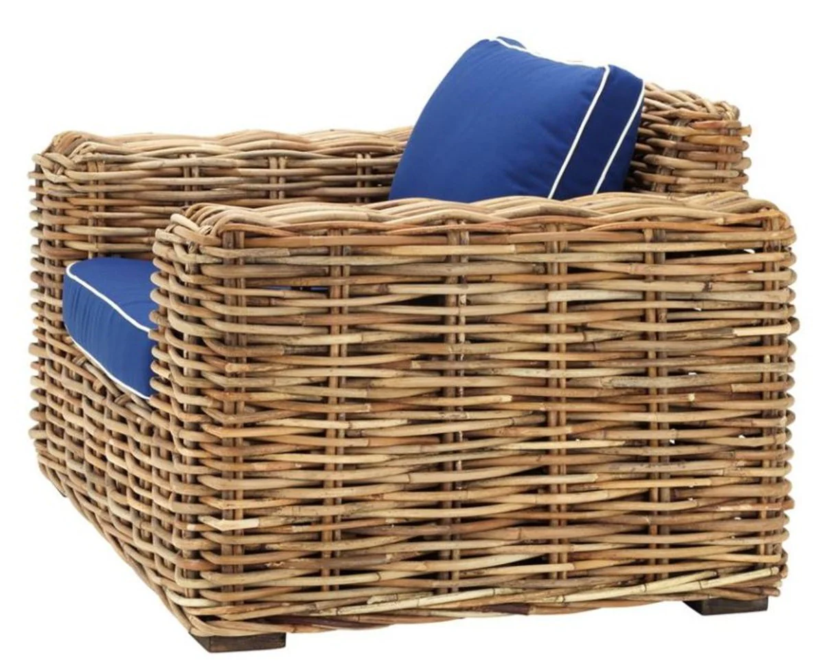 Designer rattan armchair 100 x 88 x H. 69 cm - luxury living room furniture