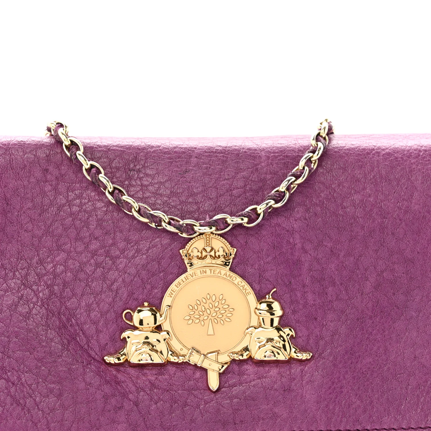 Heavy Grain Calfskin Small Margaret Crossbody Purple - Top Club