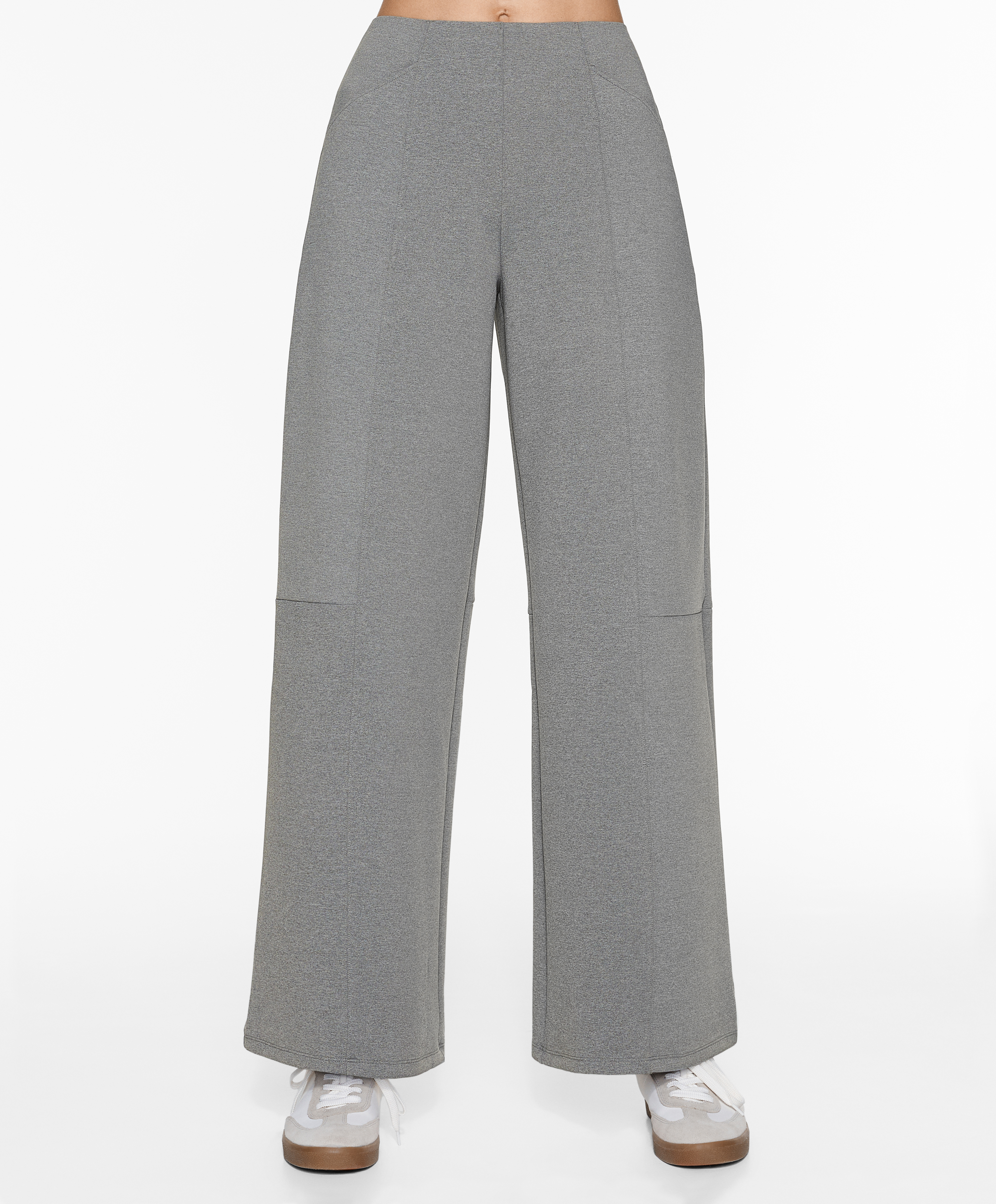OYSHO Neoprene-effect wide-leg trousers
