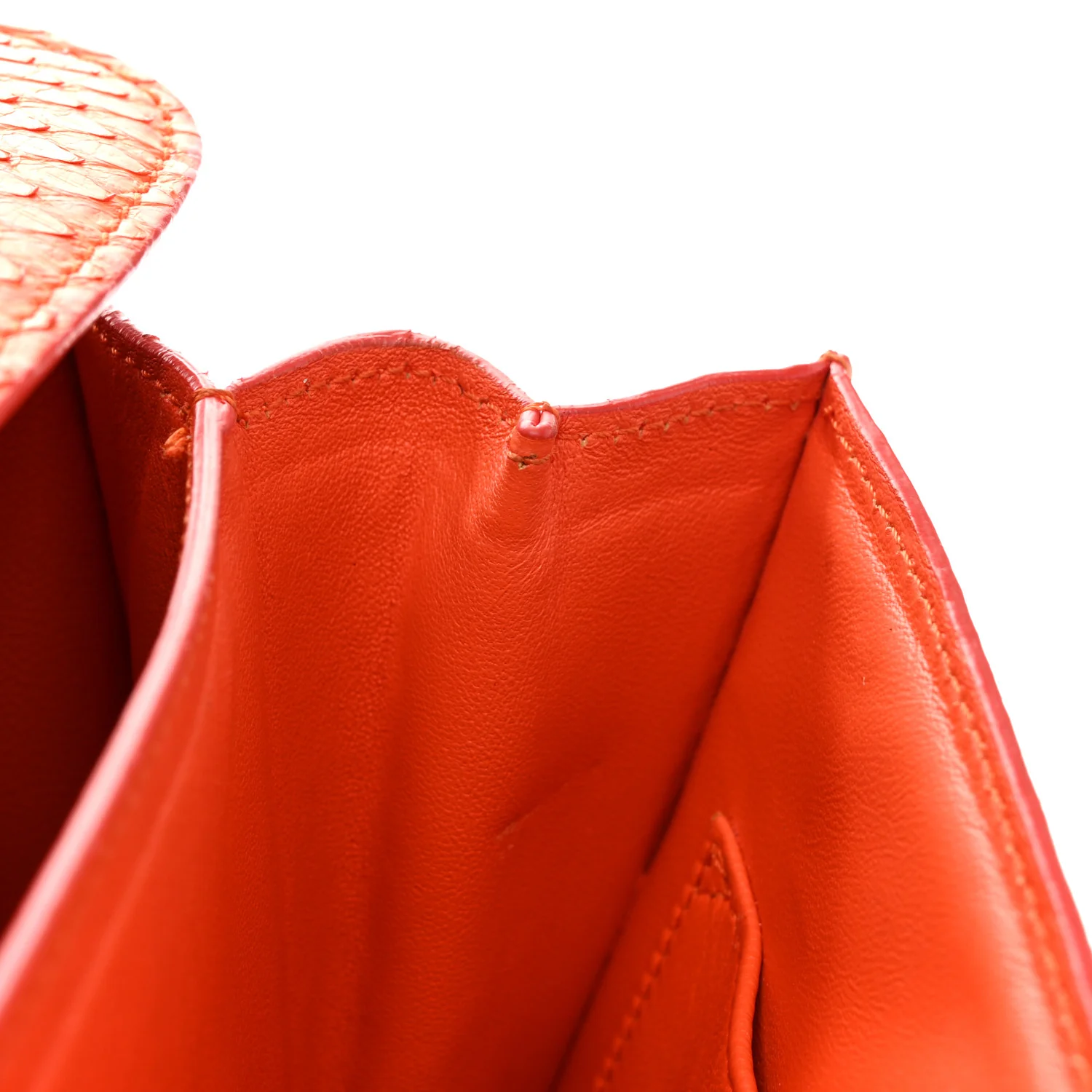 Snakeskin Medium Classic Box Flap Orange - Top Club
