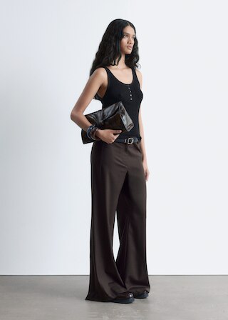 & Other Stories SCOOP-NECK RIB-KNIT TANK TOP