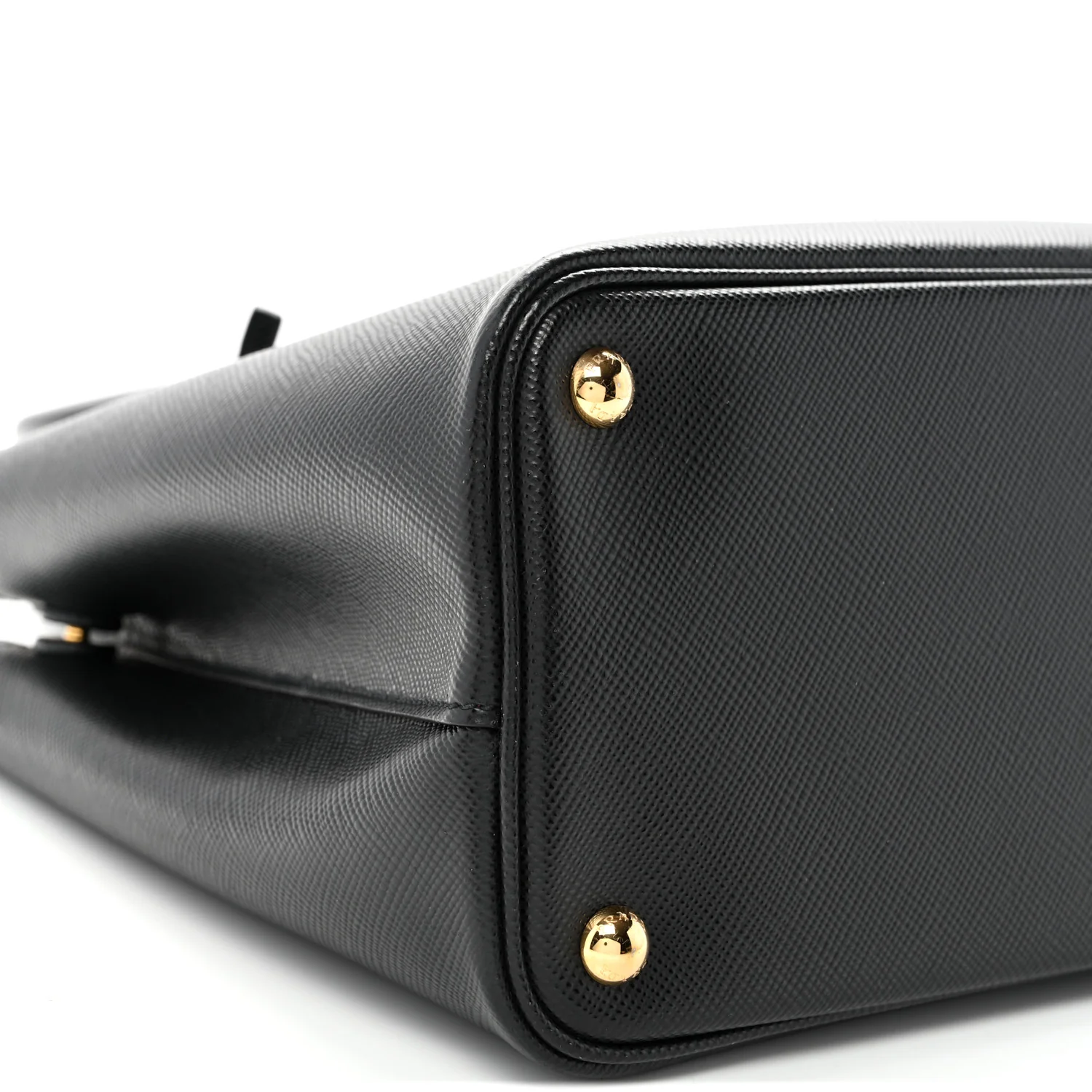 Saffiano Cuir Small Double Bag Black Fuoco - Top Club