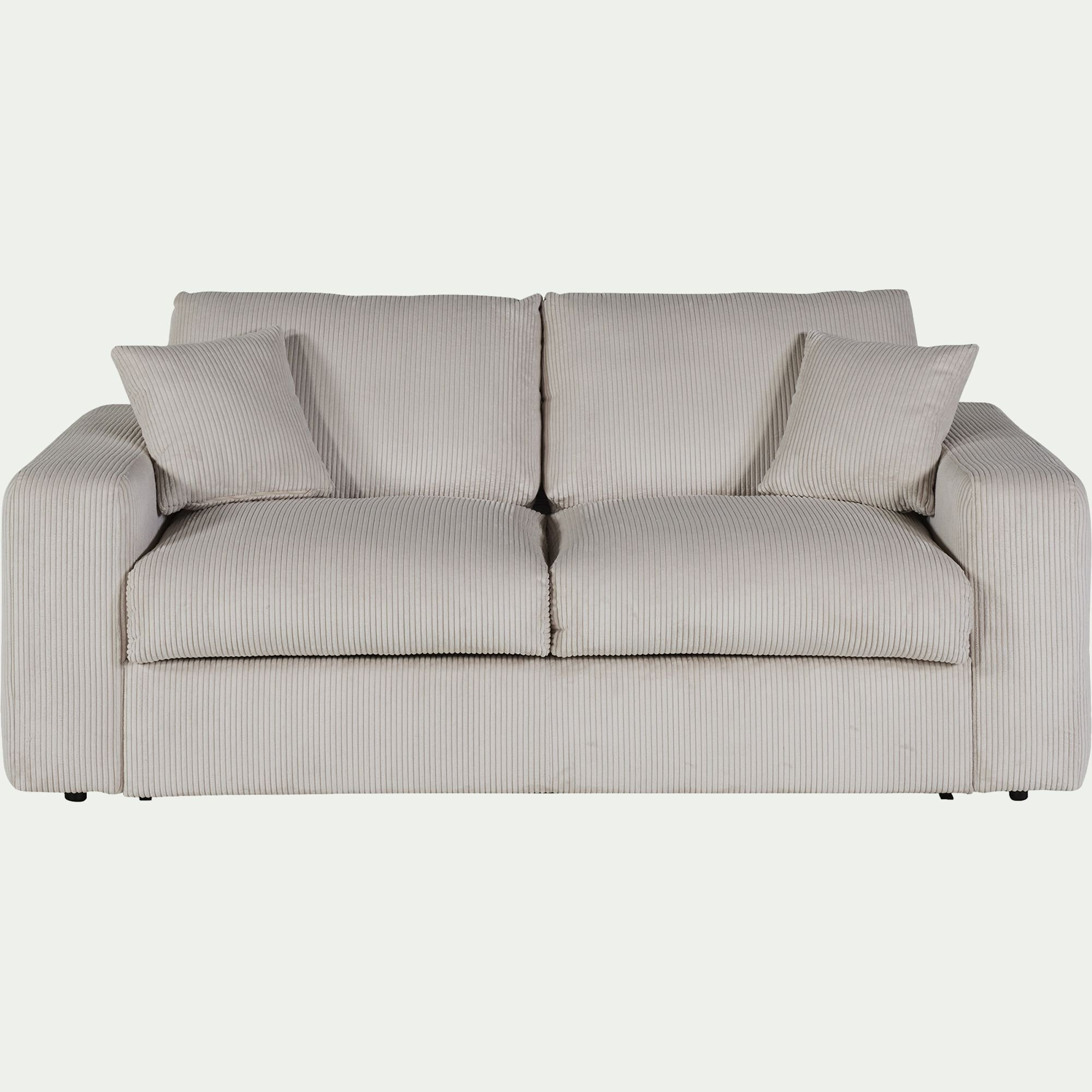 PIUMA - Canapé 3 places convertible en velours côtelé - beige roucas