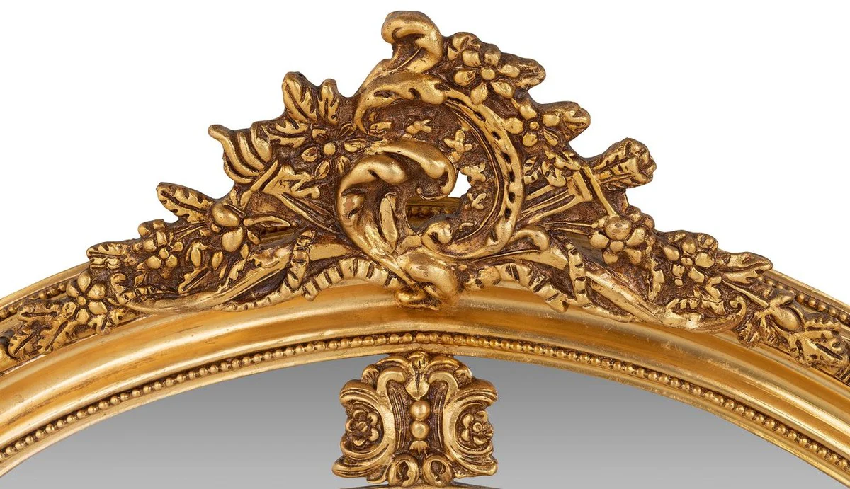 Luxury Baroque Wall Mirror Oval Gold 120 cm - Solid and Heavy - Golden Mirror