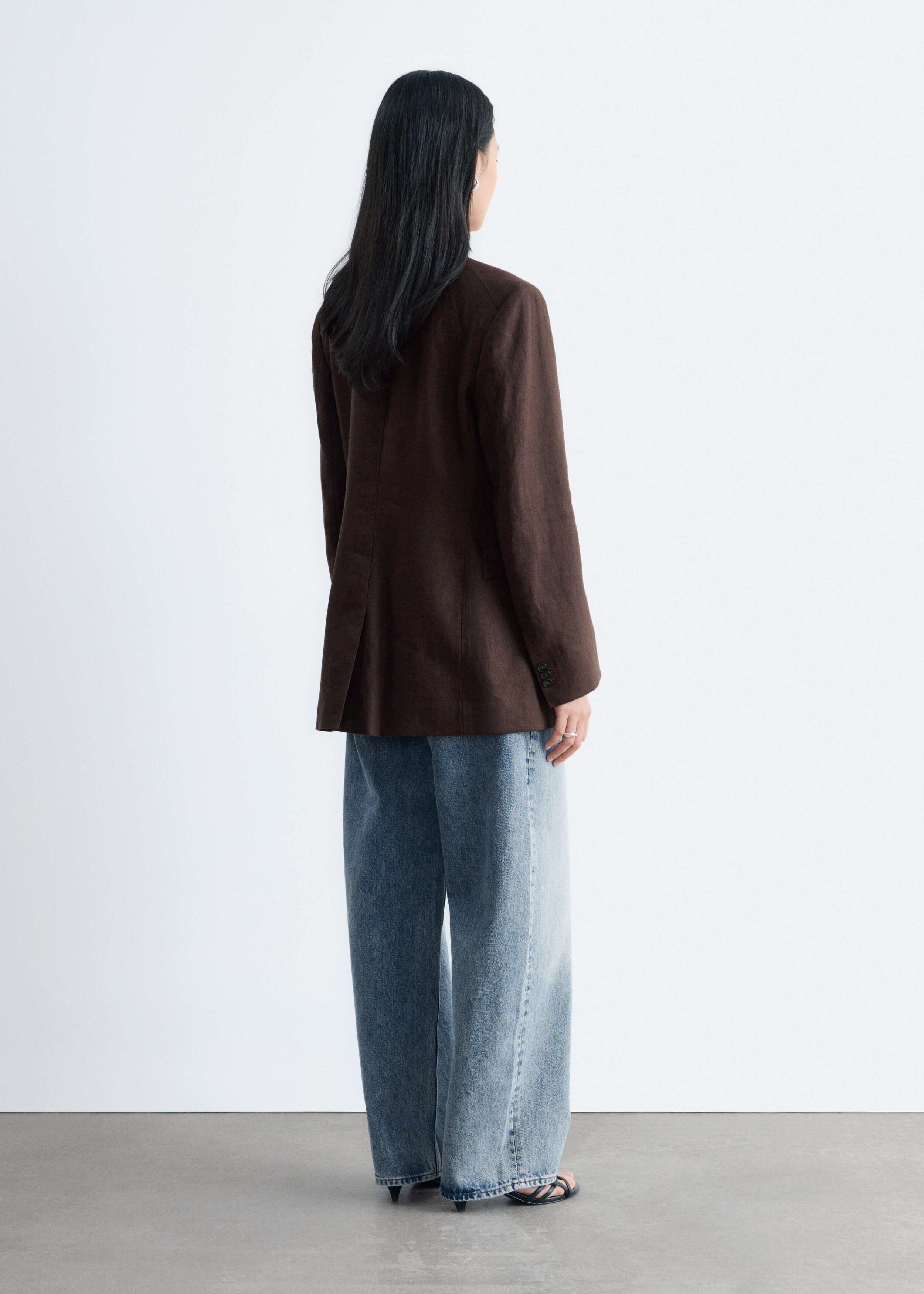 & Other Stories TAPERED LINEN BLAZER