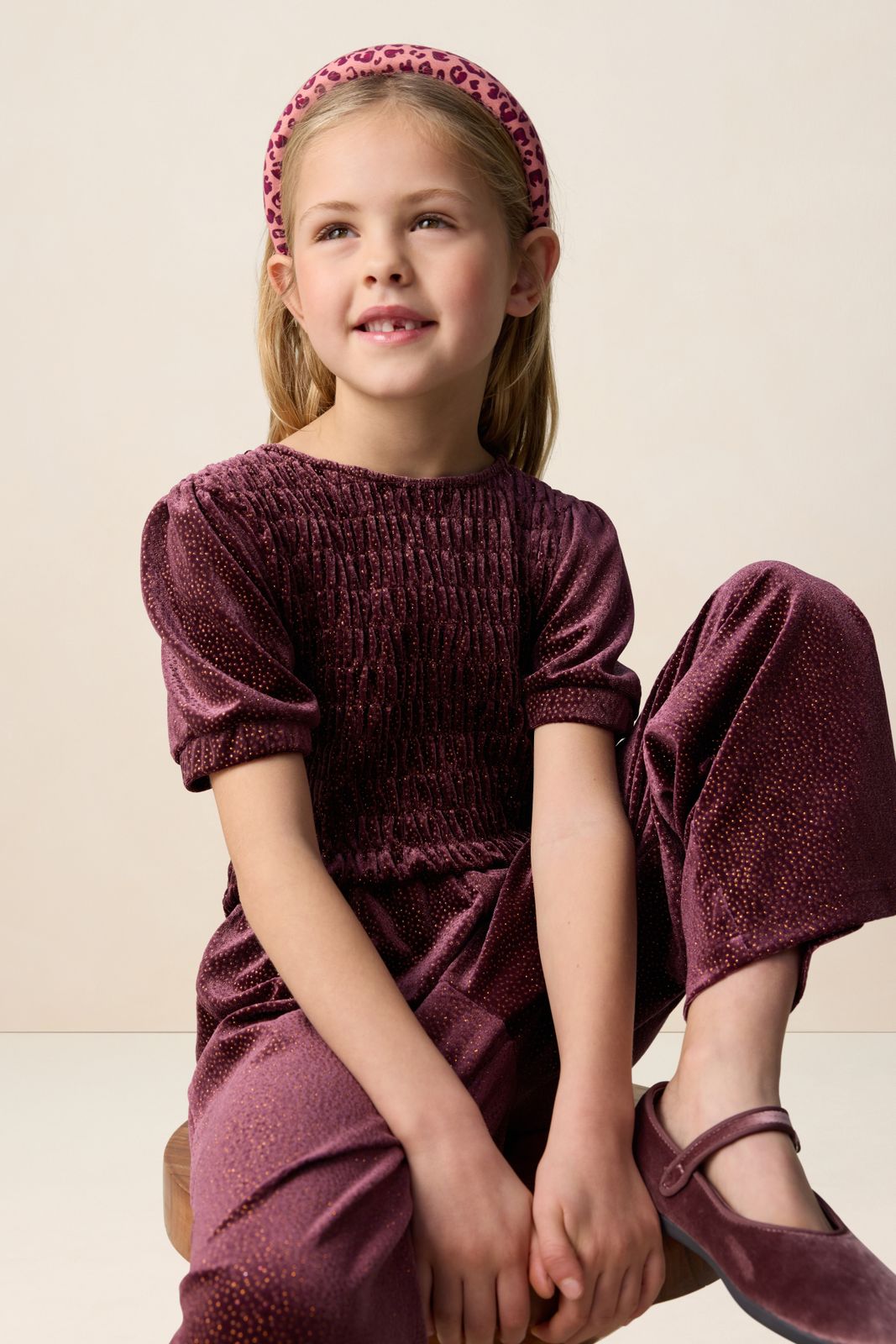 Roze haarband met leopard print