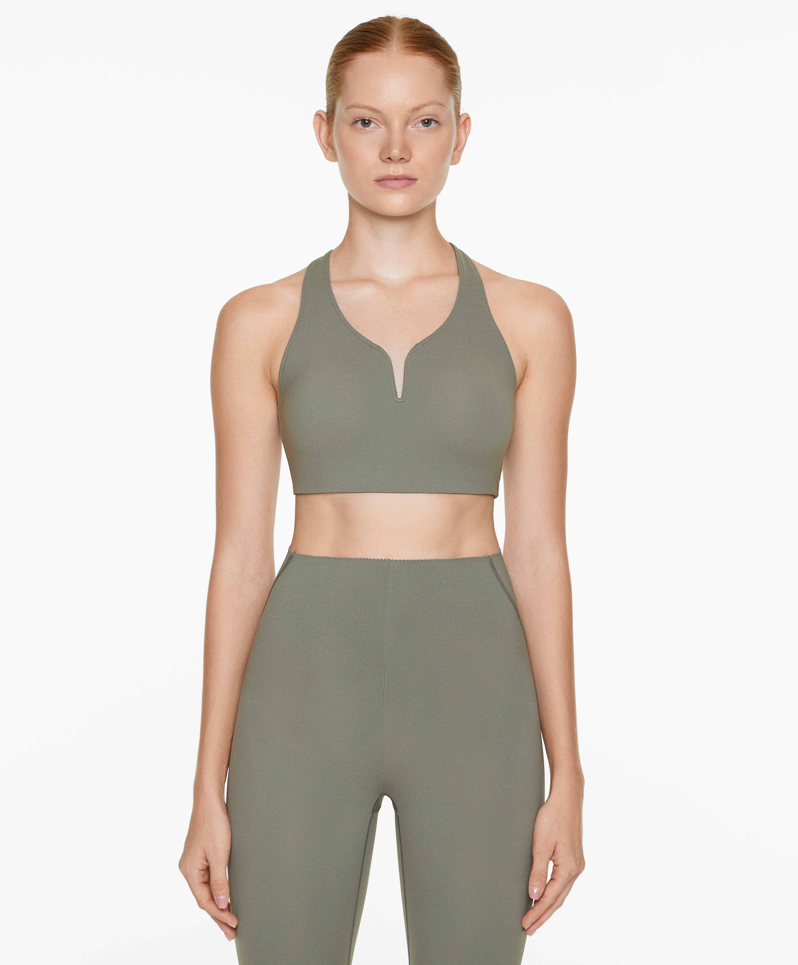 OYSHO Medium support compressive sports bra with trim