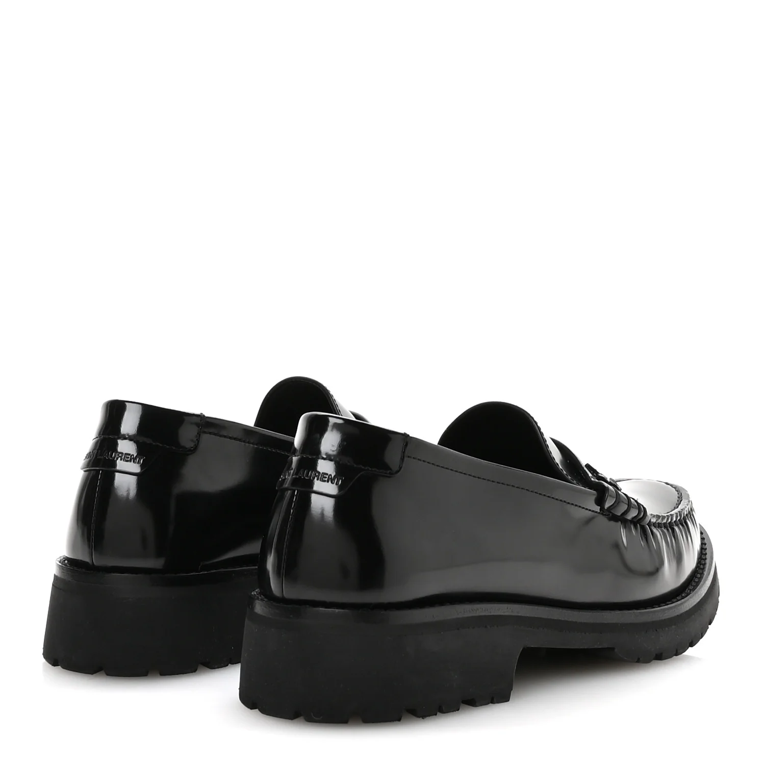 Glazed Calfskin Chunky Le Loafer Penny Slippers 38 Black - Top Club