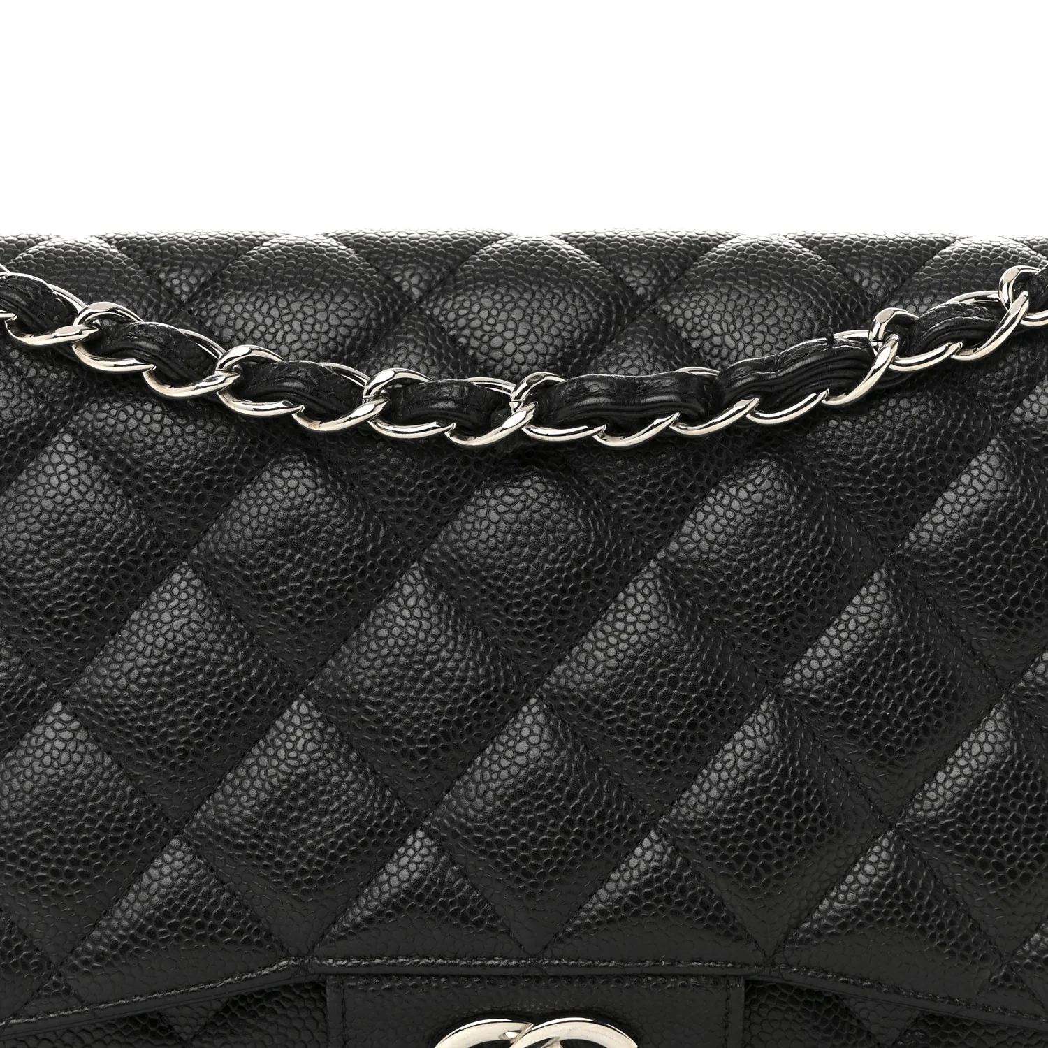 Caviar Quilted Jumbo Double Flap Black - Top Club