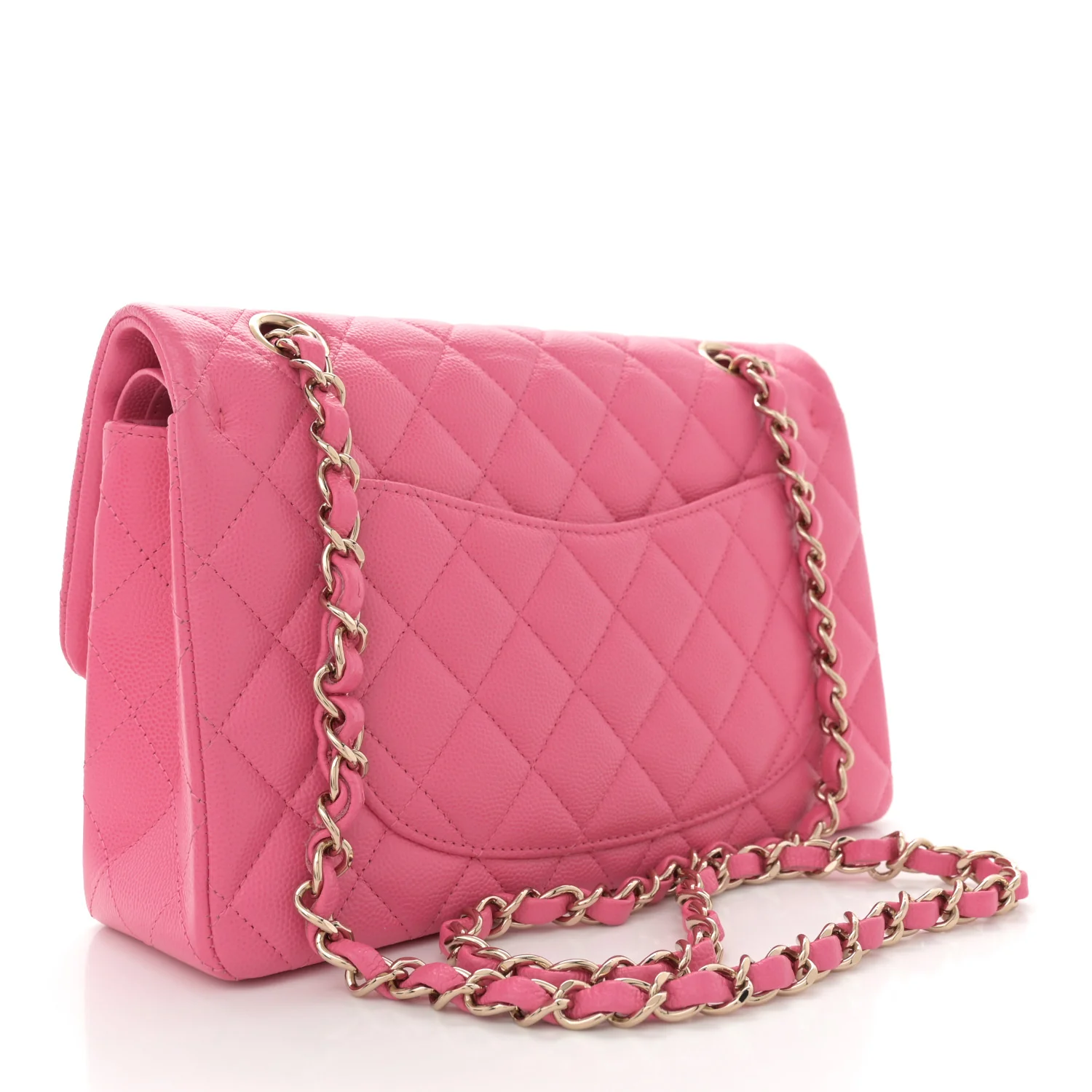 Caviar Quilted Small Double Flap Pink - Top Club