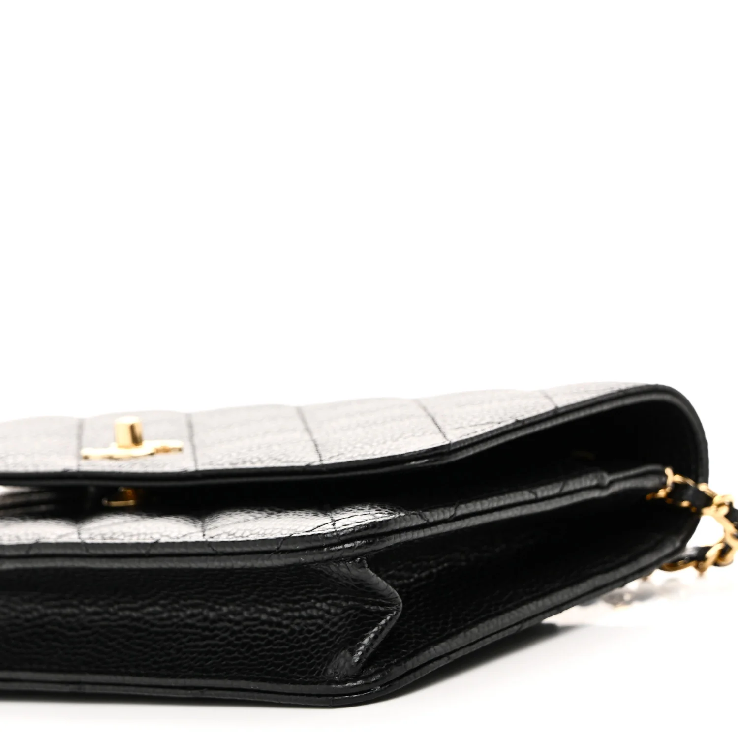 Caviar Quilted CC Turnlock Wallet On Chain WOC Black - Top Club