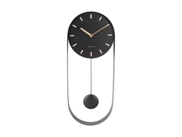 Wall clock Pendulum Charm steel black