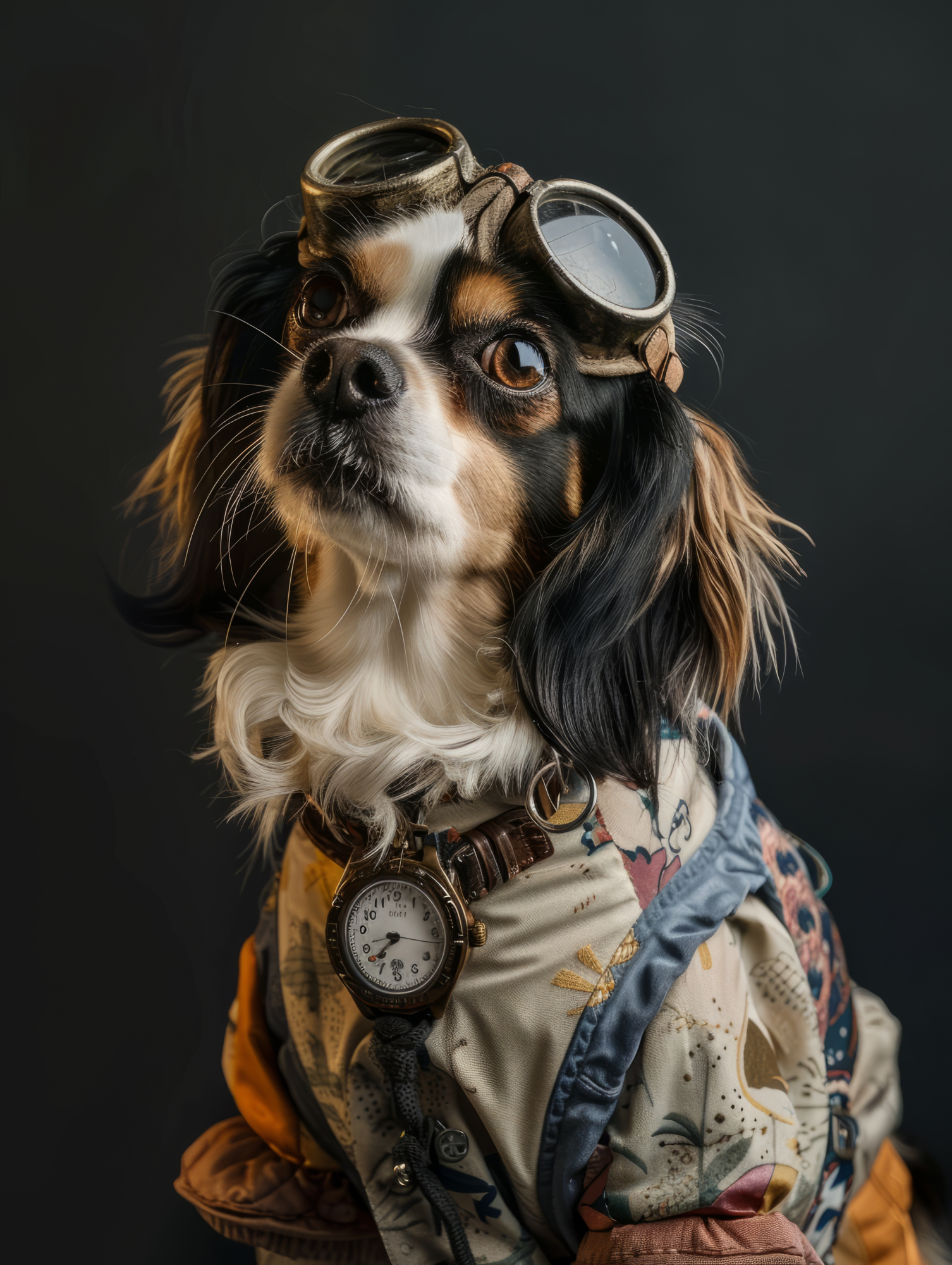 Canvas schilderij van een Tibetaanse Spaniel hond 100x200 cm