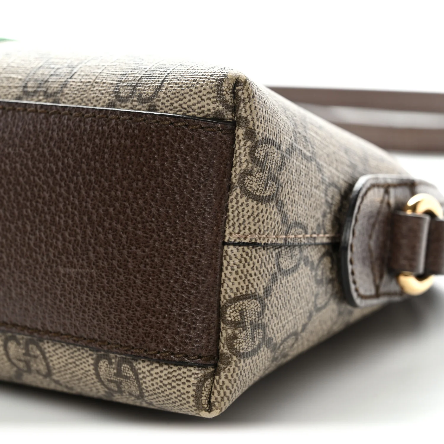GG Supreme Monogram Textured Dollar Calfskin Web Small Ophidia Dome Shoulder Bag Beige Ebony New Acero - Top Club