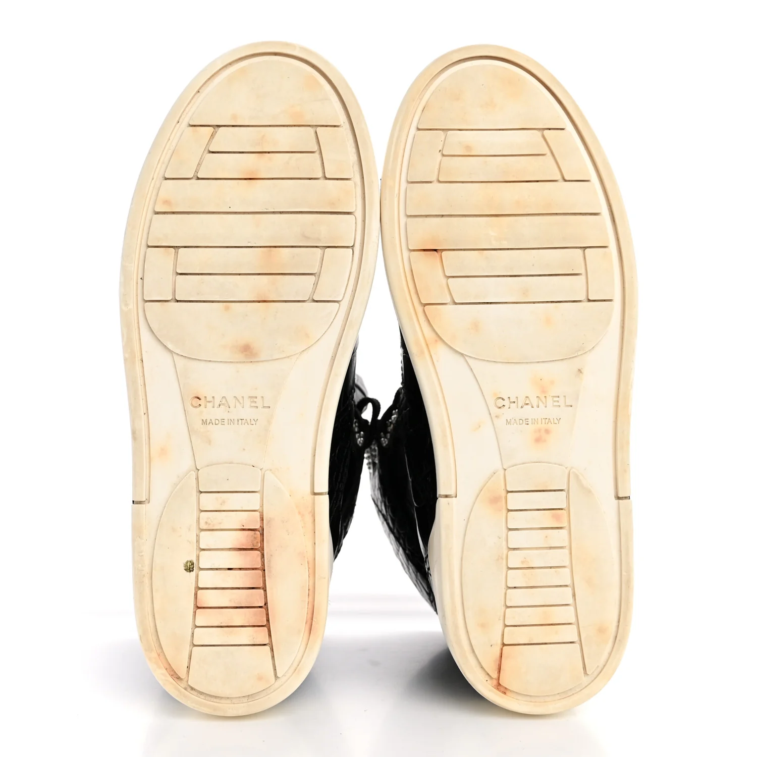 Calfskin Crocodile Embossed Cocodile High Top Sneakers 36.5 Black - Top Club