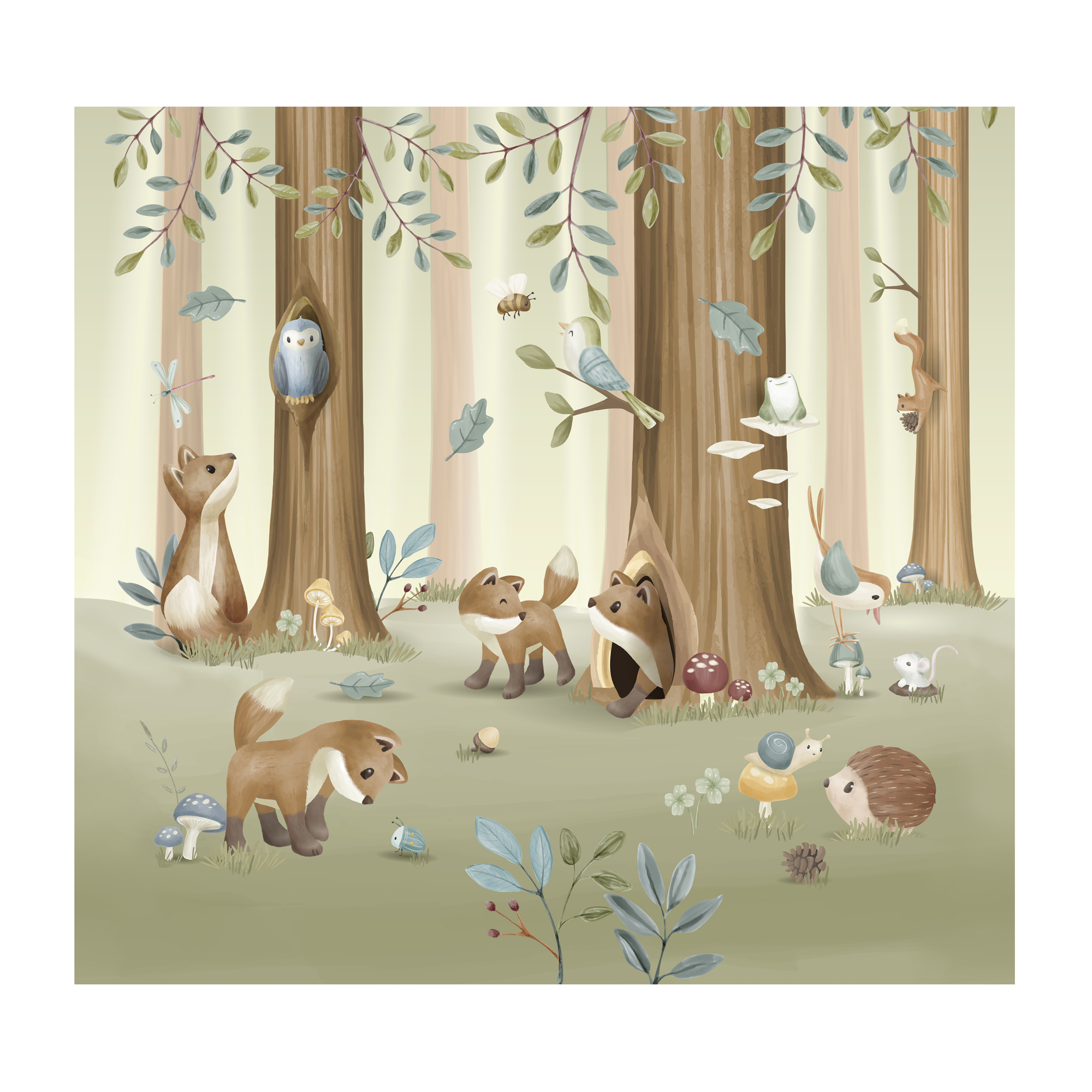 Fotobehang Forest Friends