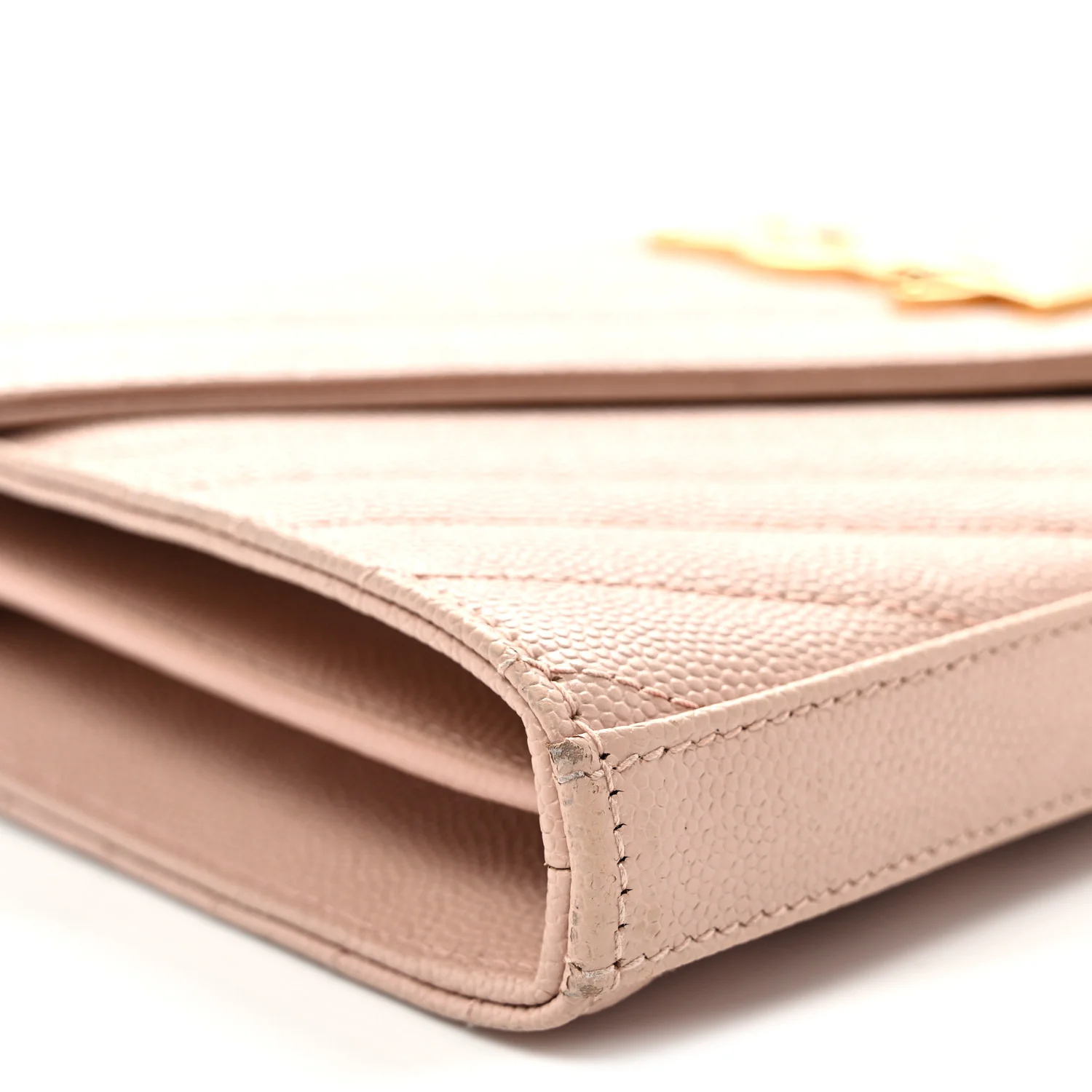 Grain De Poudre Matelasse Chevron Monogram Chain Wallet Pale Pink - Top Club