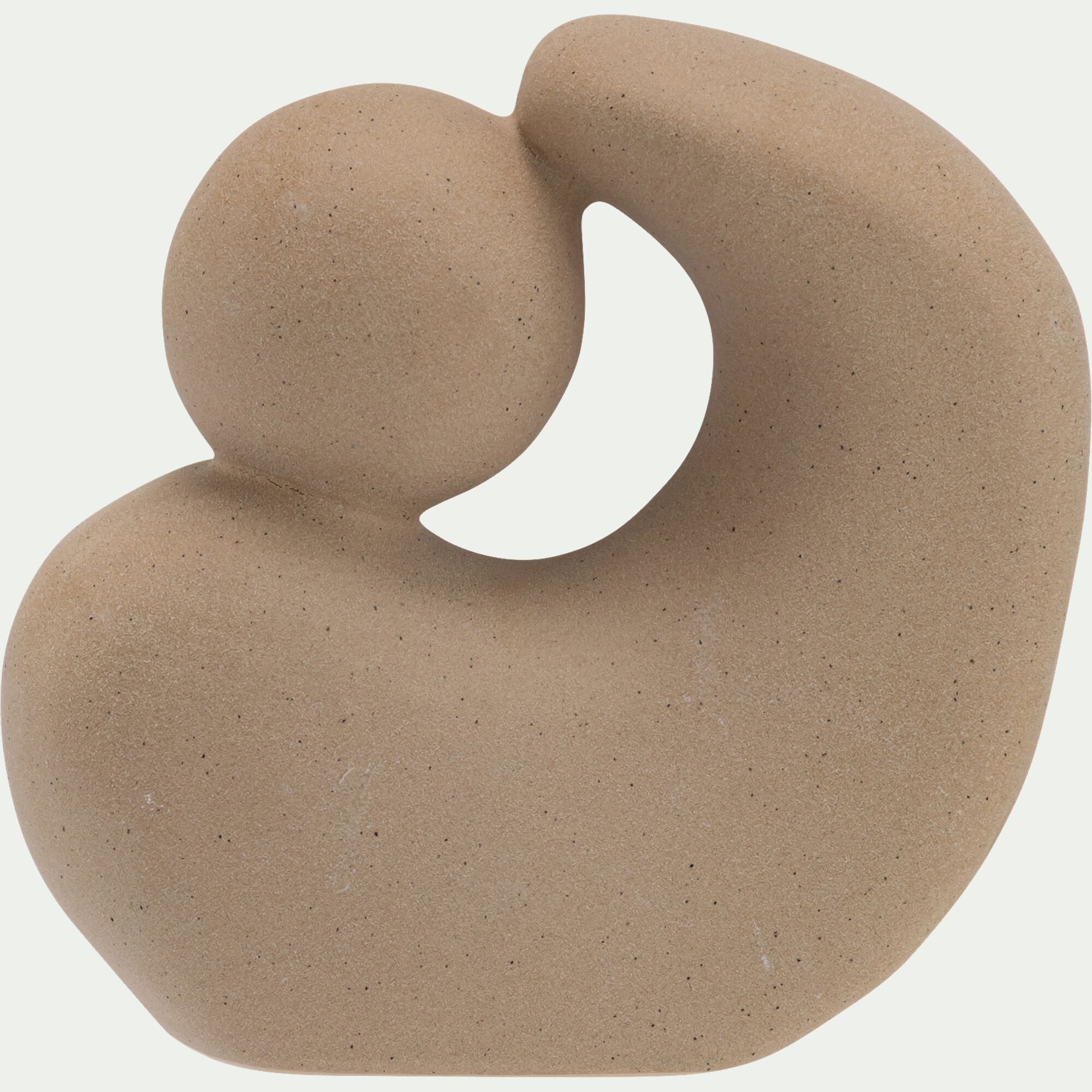 CHAMPLIN - Sculpture décorative en céramique H20cm - beige