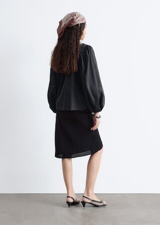 & Other Stories COTTON SQUARE-NECK BLOUSE