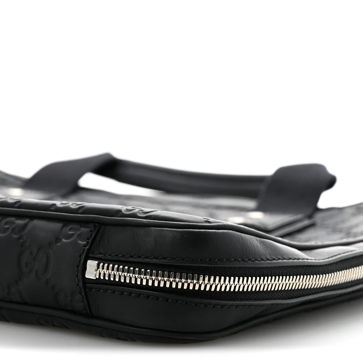 Rubber Guccissima Laptop Briefcase Black - Top Club