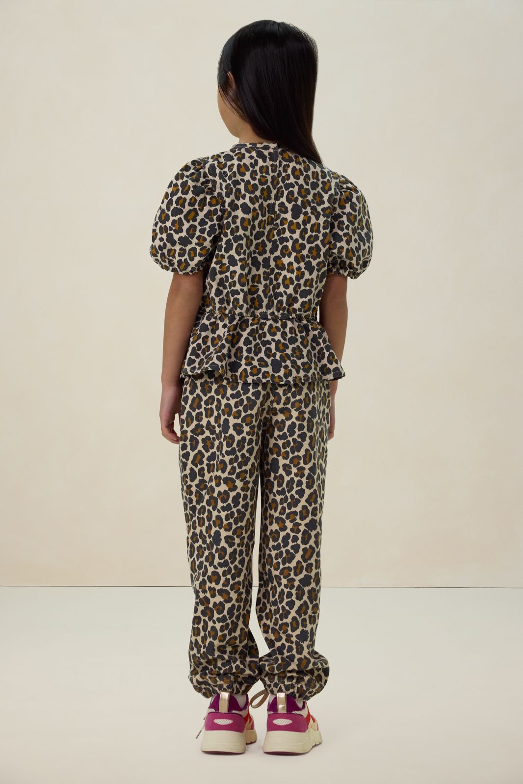 Bruine top met leopard print