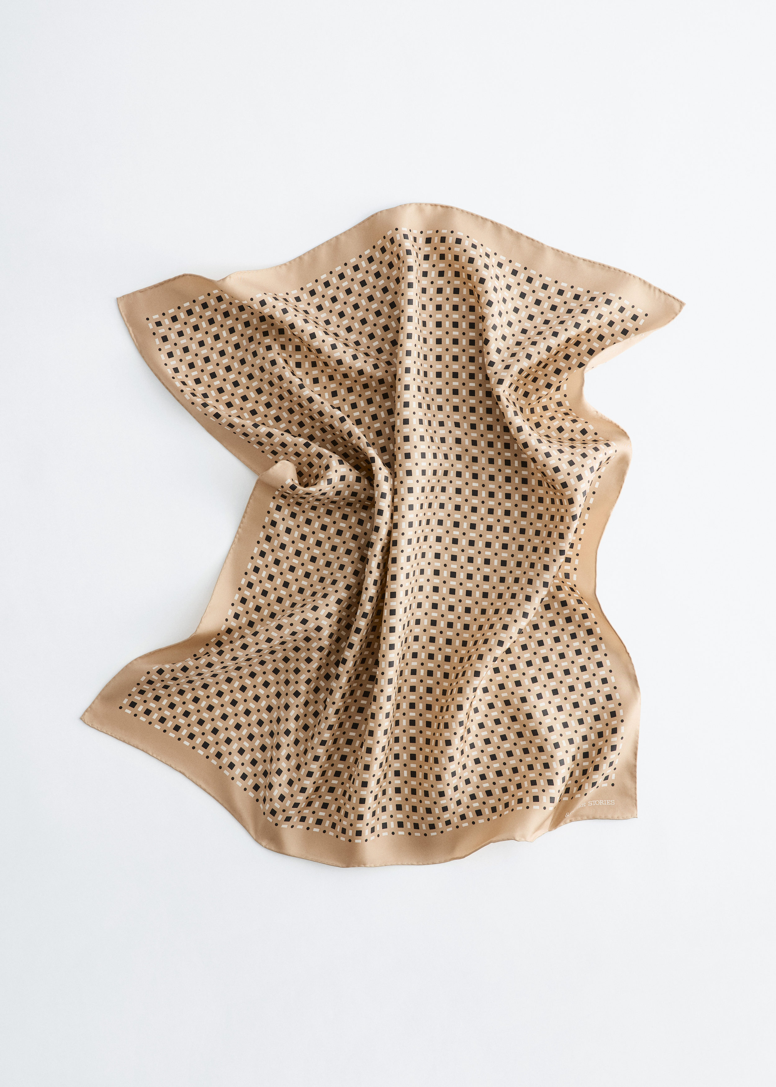 & Other Stories GEOMETRIC PRINT SILK SCARF