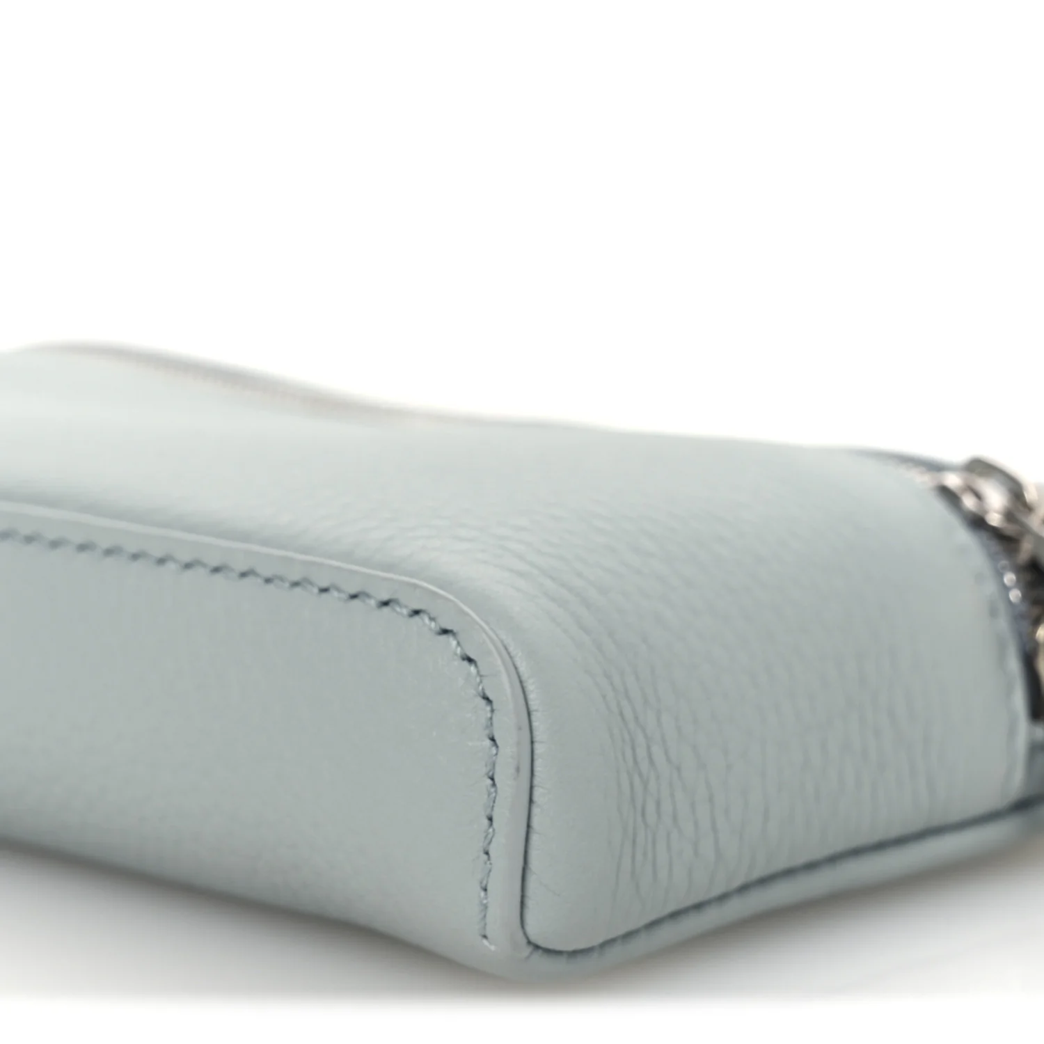 Grained Calfskin Extra Pocket Mini Pouch Minty Breeze - Top Club