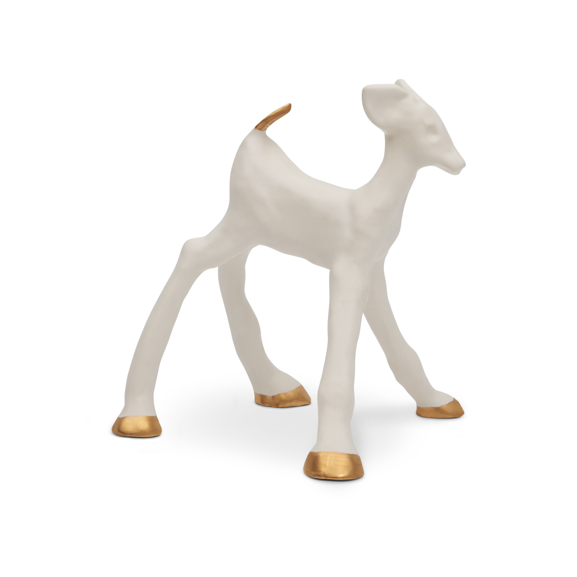 Loods 5 Kunst keramiek Hertje Blitzen Snowy White